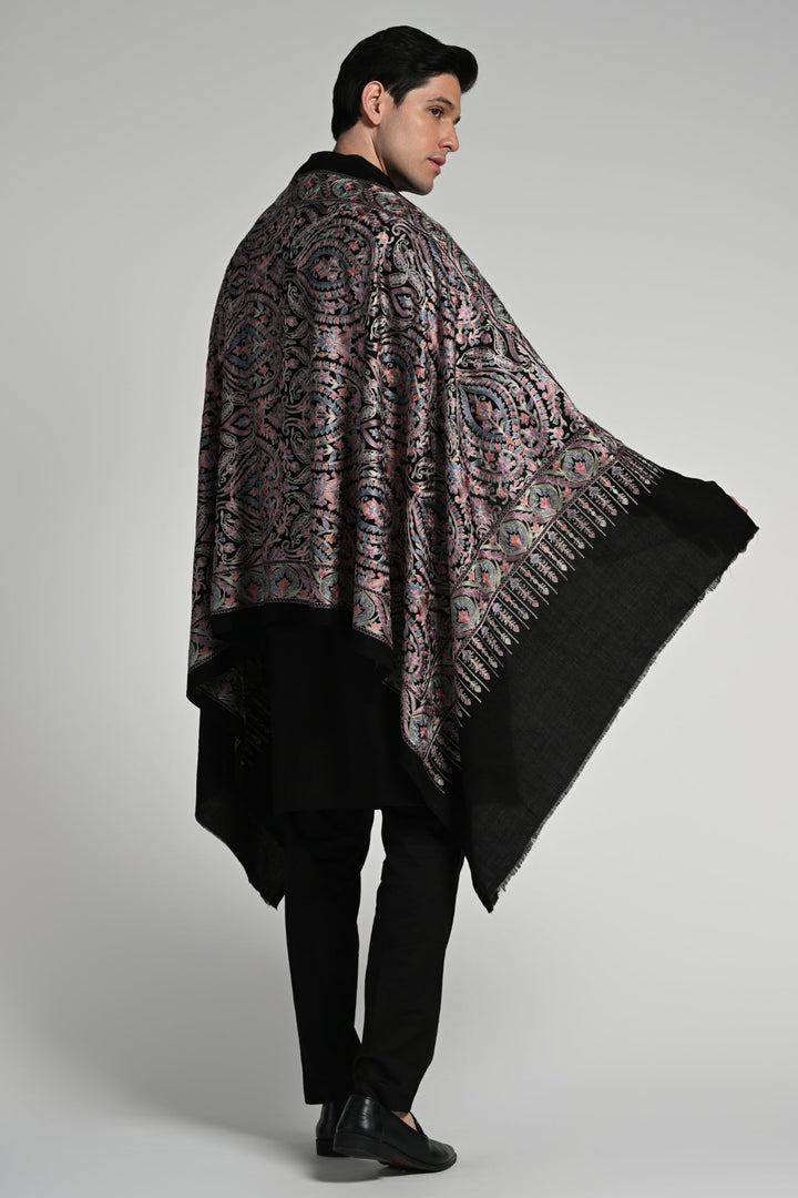 Taroob Embroidered Aari Fine Wool Stole