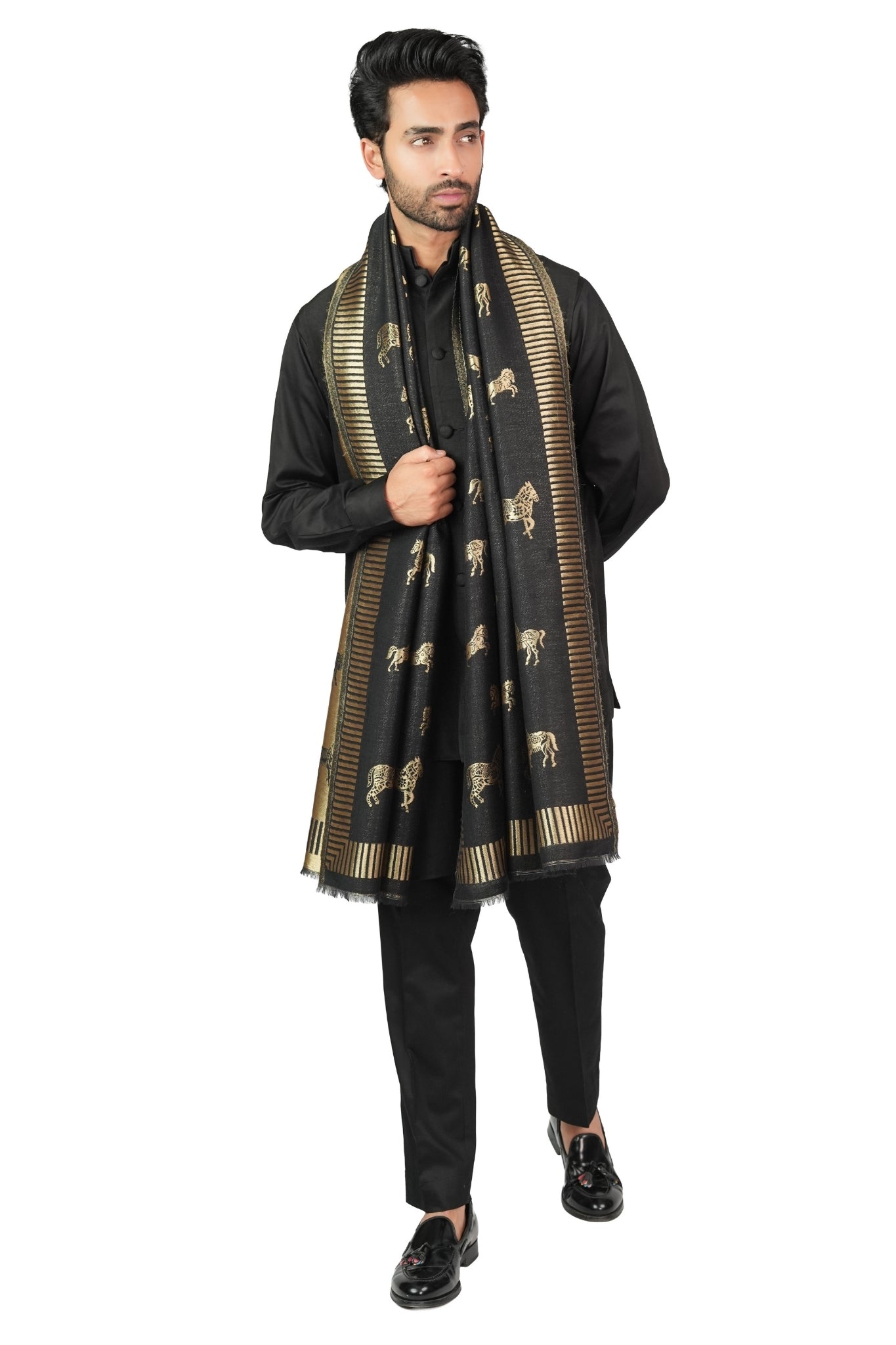 Resham Heritage Stole – Men's Zari Stoles – View 10 | Taroob
