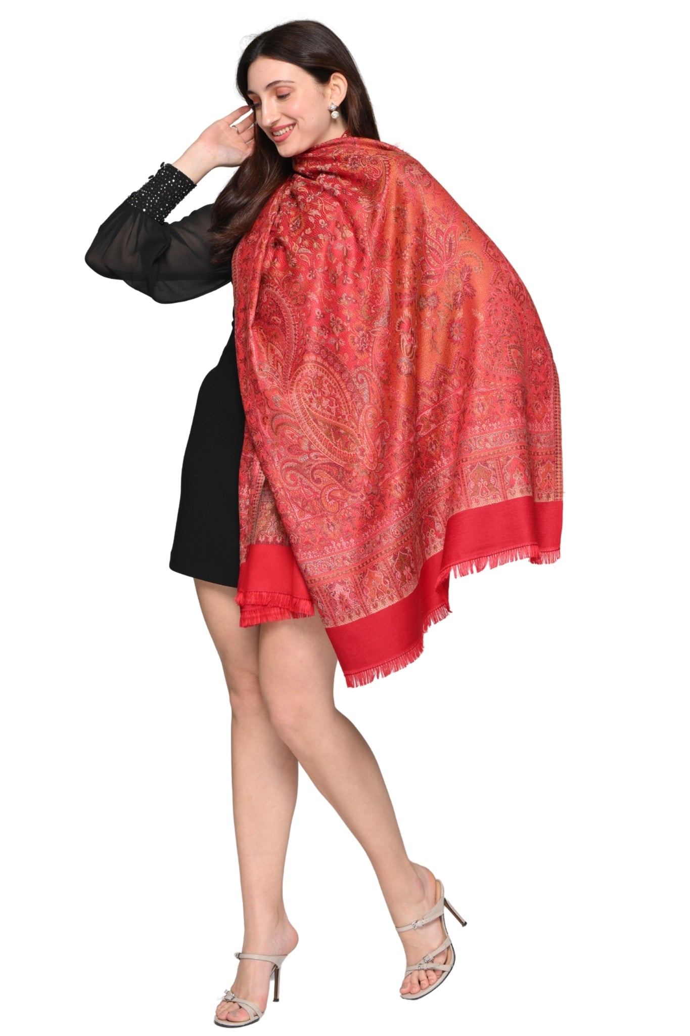 Taroob Faux Pashmina Antique Jamawar Stole