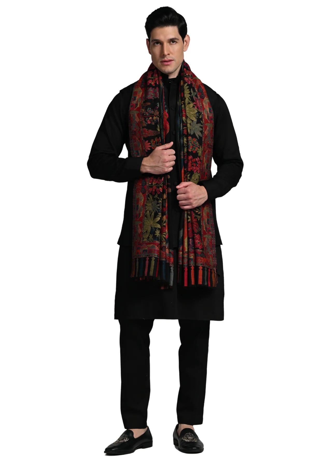 Taroob Gift Set of Pure Wool Kashmiri Shikara Kaani Shawl for Him or Her