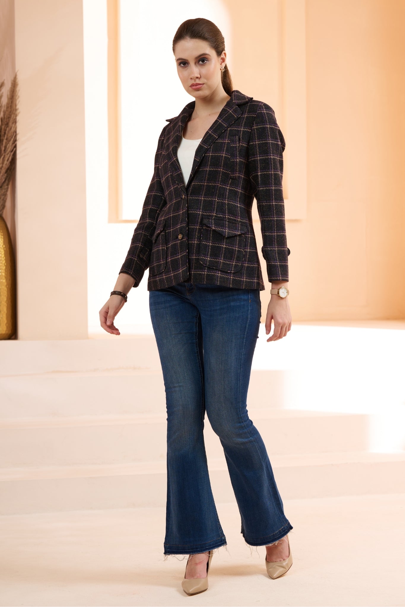 Taroob Scottish Plaid Wool Blazer