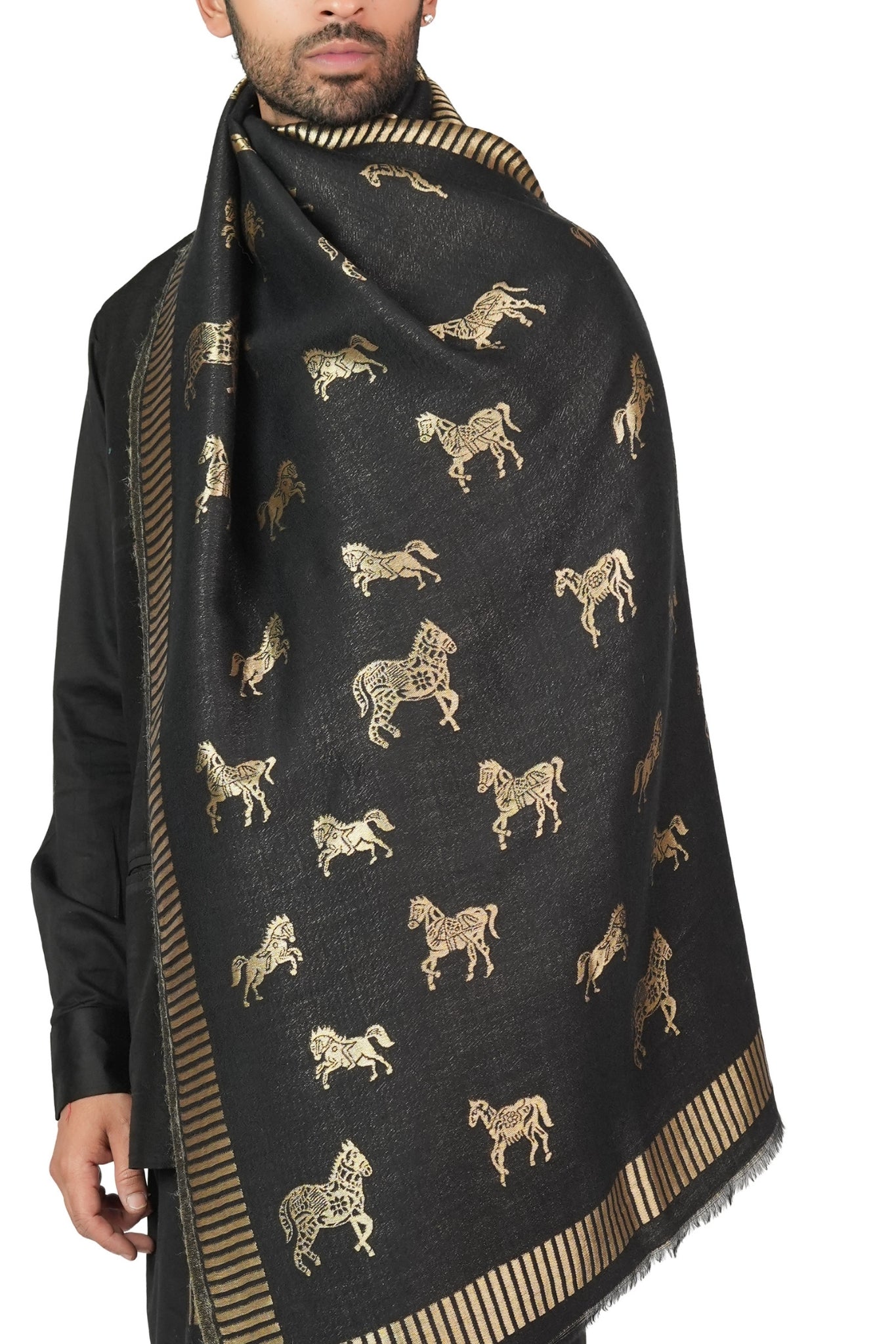 Resham Heritage Stole – Men's Zari Stoles – View 12 | Taroob