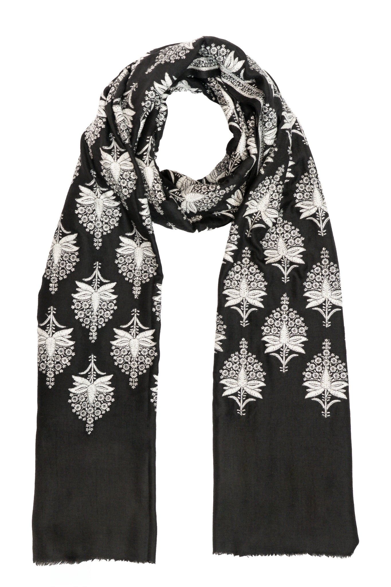 Taroob Gift Set of Unisex  Monochrome Embroidered Stole for Him or Her