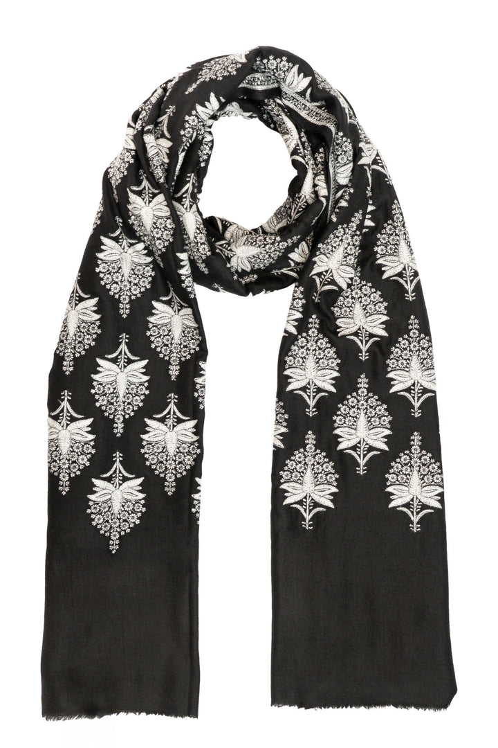 Taroob Gift Set of Unisex  Monochrome Embroidered Stole for Him or Her