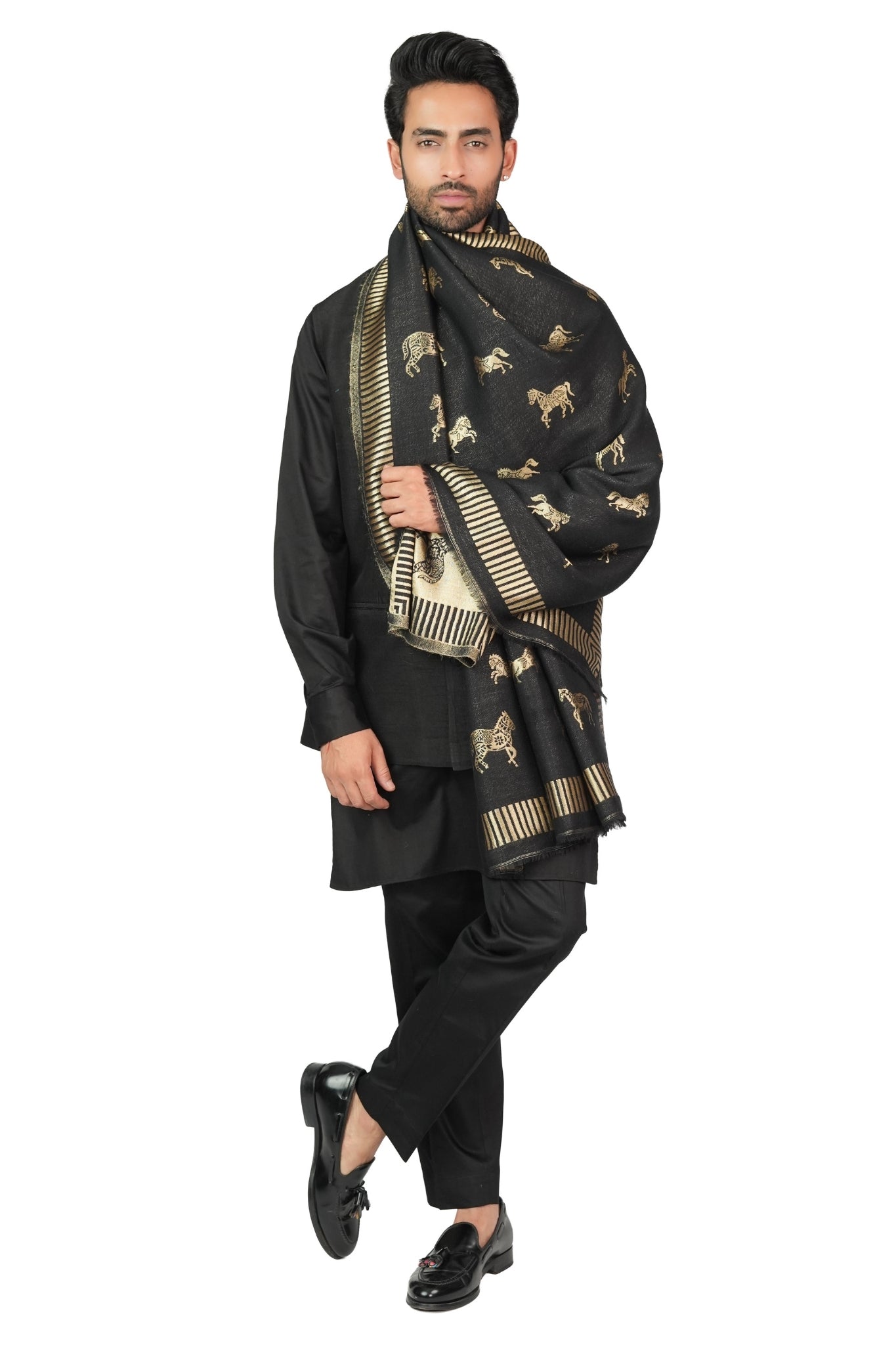 Resham Heritage Stole – Men's Zari Stoles – View 8 | Taroob