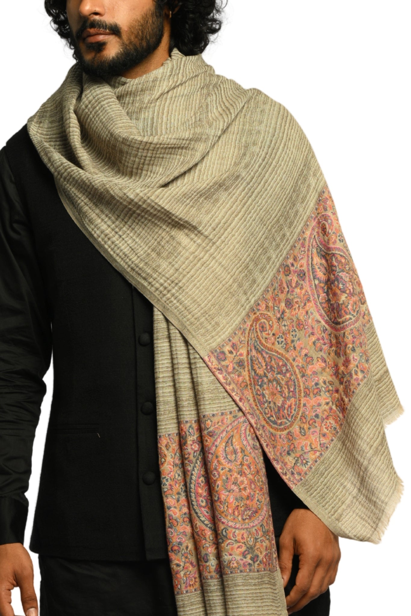 Taroob Royal Kaani Stripe Wool Stole