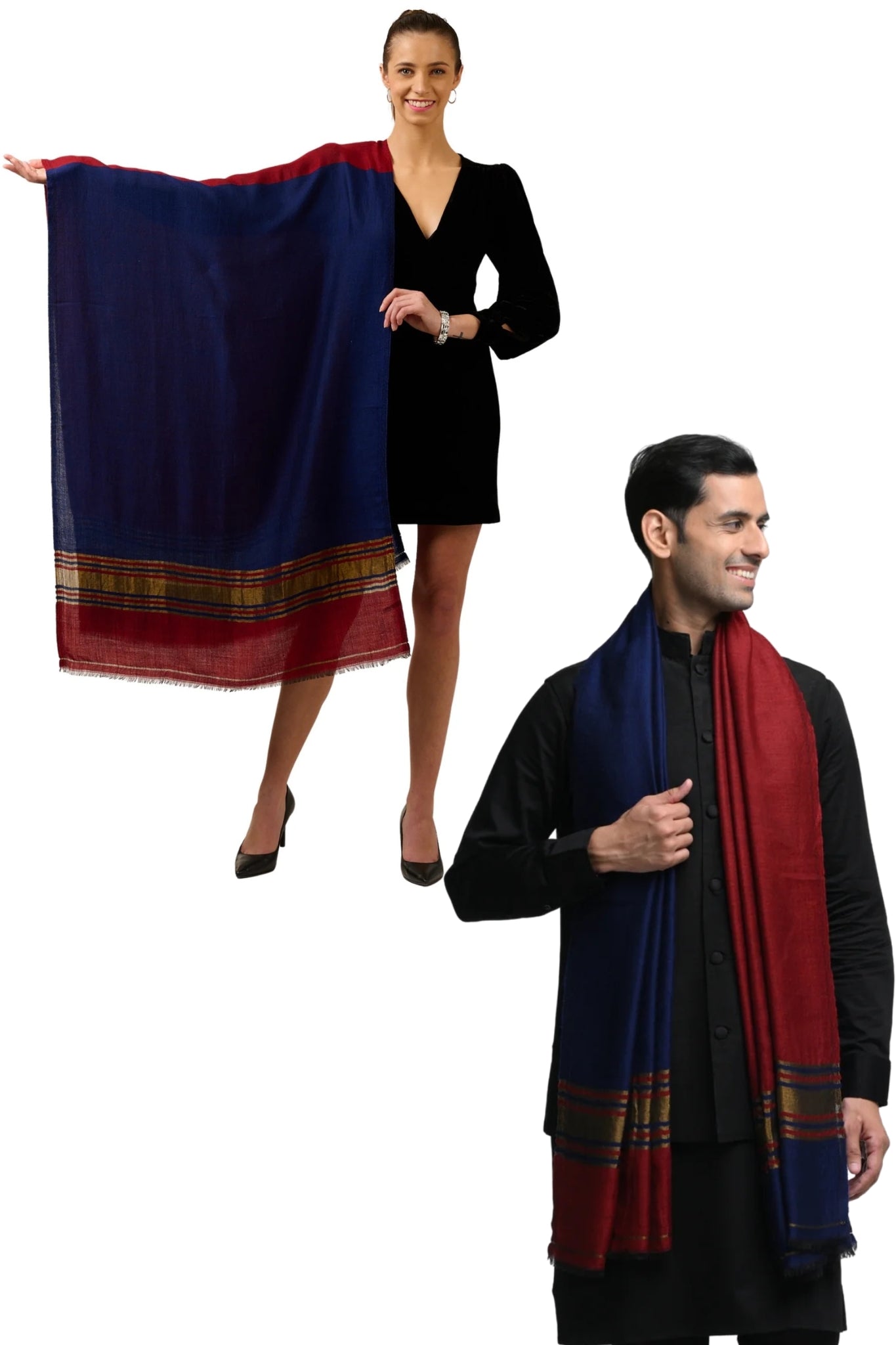 Taroob Gift Set of Unisex Wool Zari Stole for Him or Her