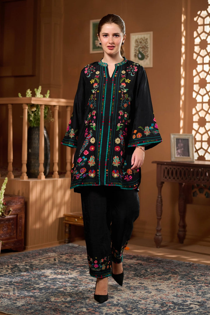 Taroob Dancing Feathers Embroidered Co-ord Set