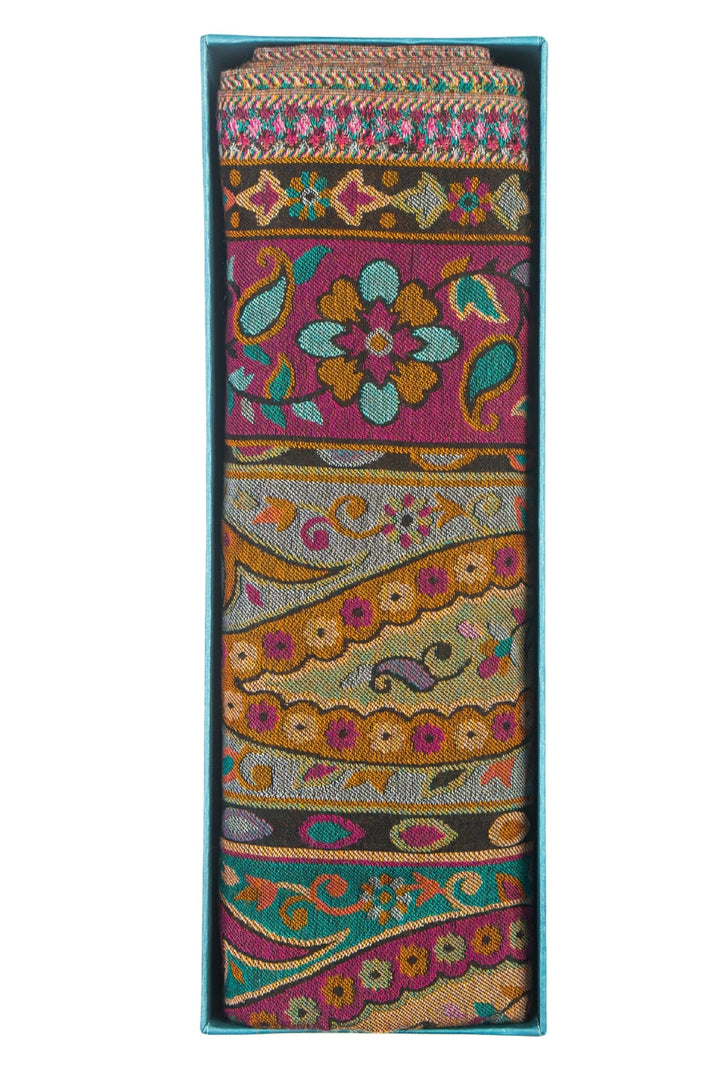 Taroob Gift Set of Unisex Rich Paisley Kaani Stole for Him or Her