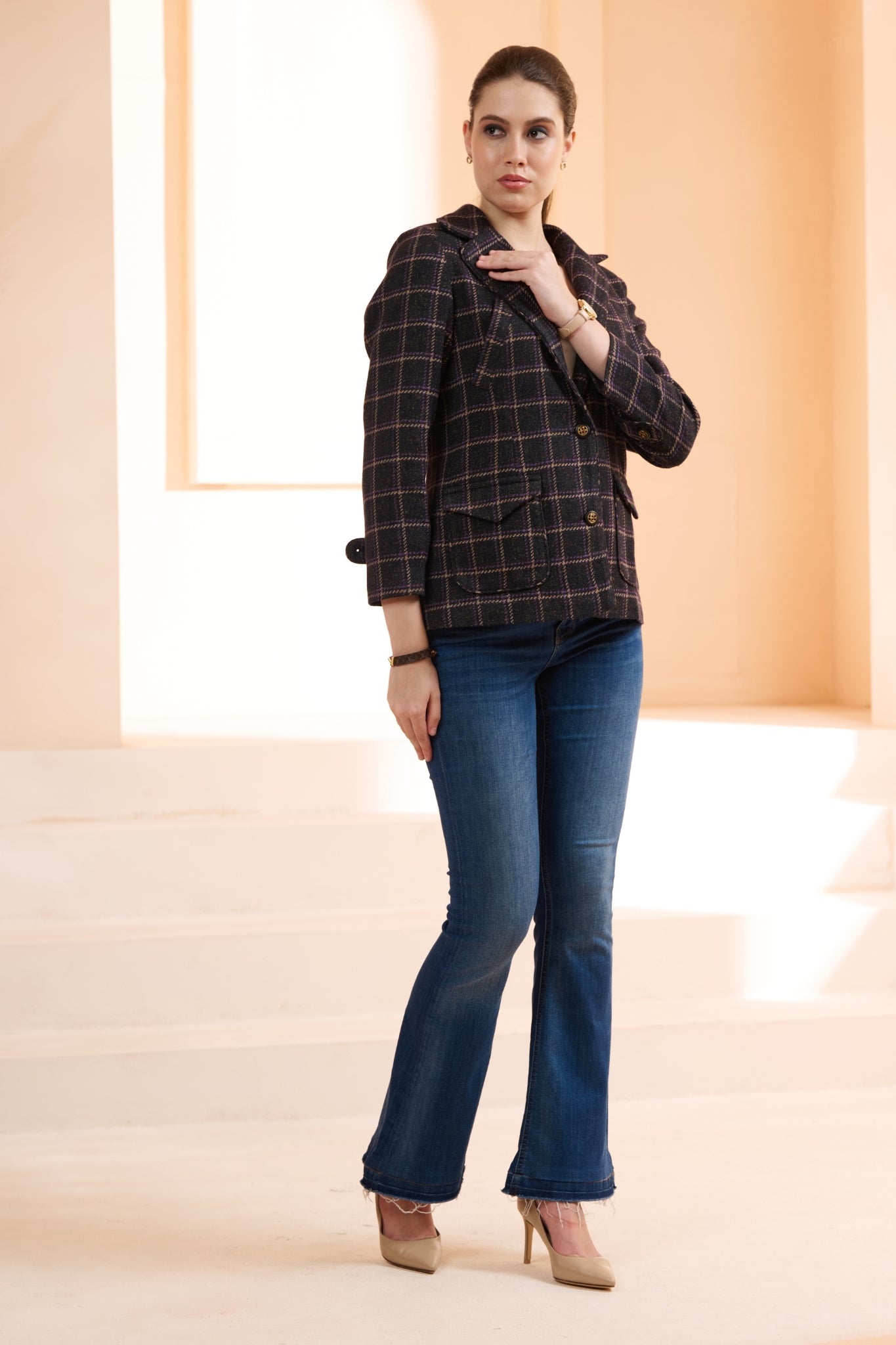 Taroob Scottish Plaid Wool Blazer