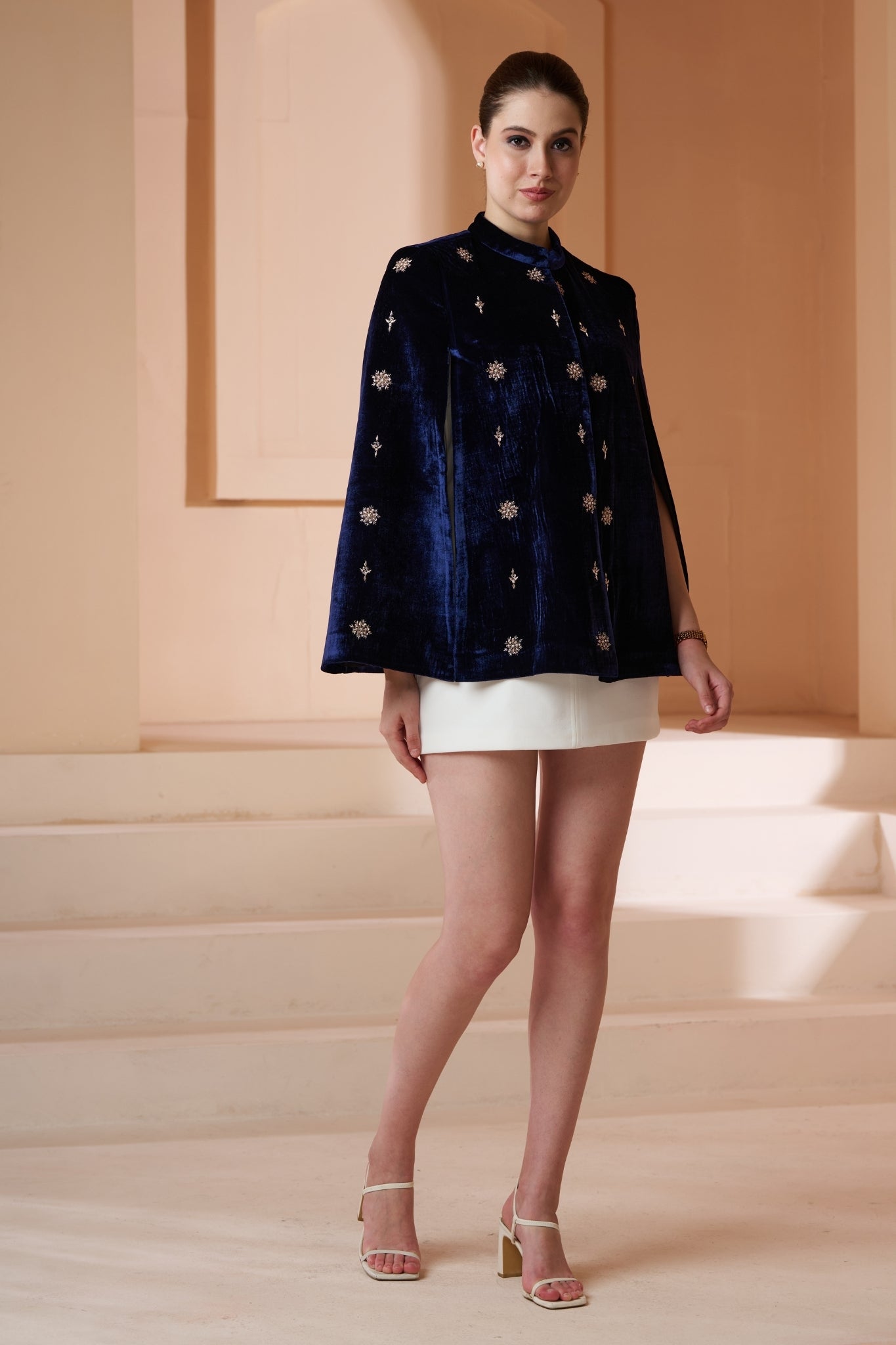 Taroob Regal Hand Embellished Velvet Cape