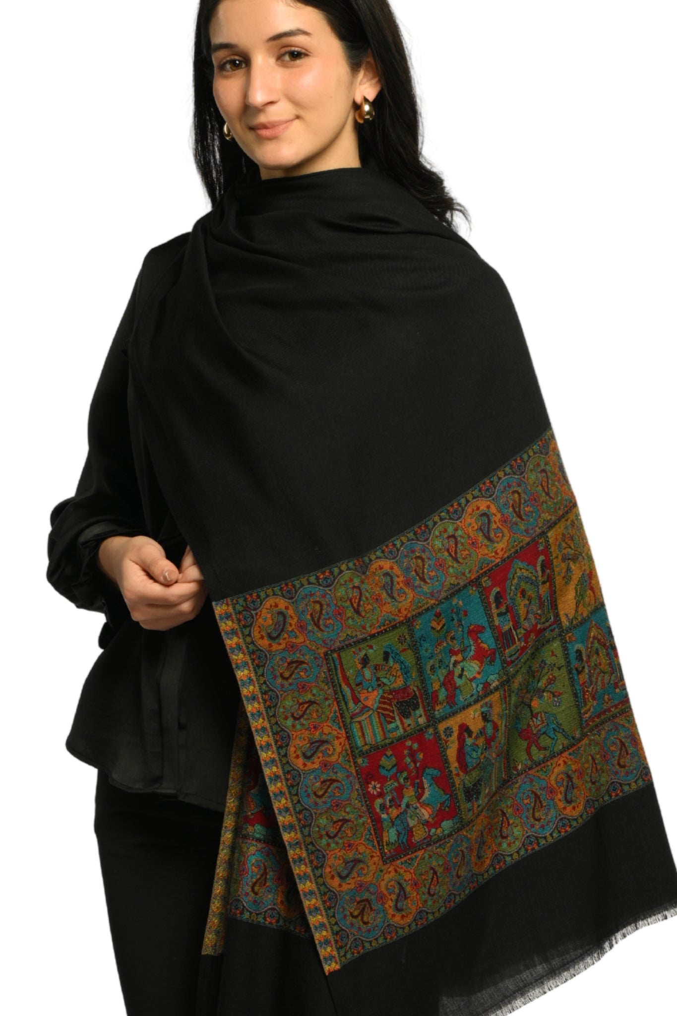 Taroob Darbar Kaani Border Silk Stole