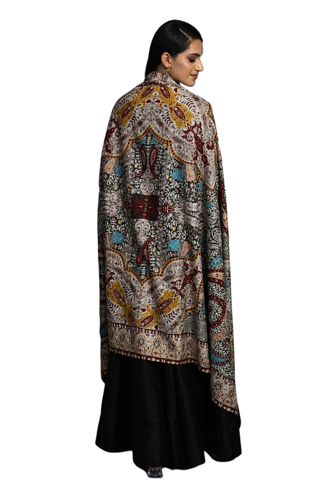 Taroob Fine Wool Paisley Kalamkari Shawl