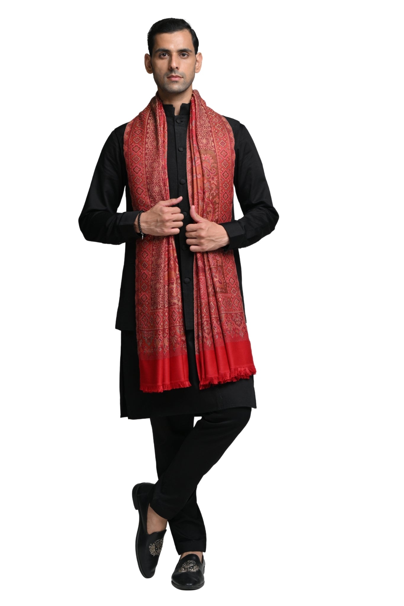 Taroob Faux Pashmina Antique Jamawar Shawl