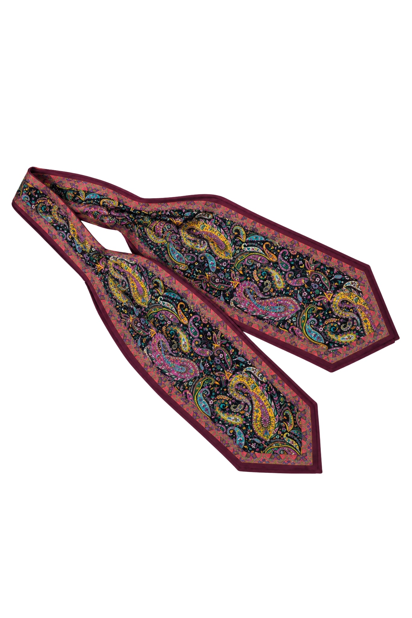Taroob Premium Silk Satin Rich Paisley Cravat, Men’s Neck Tie
