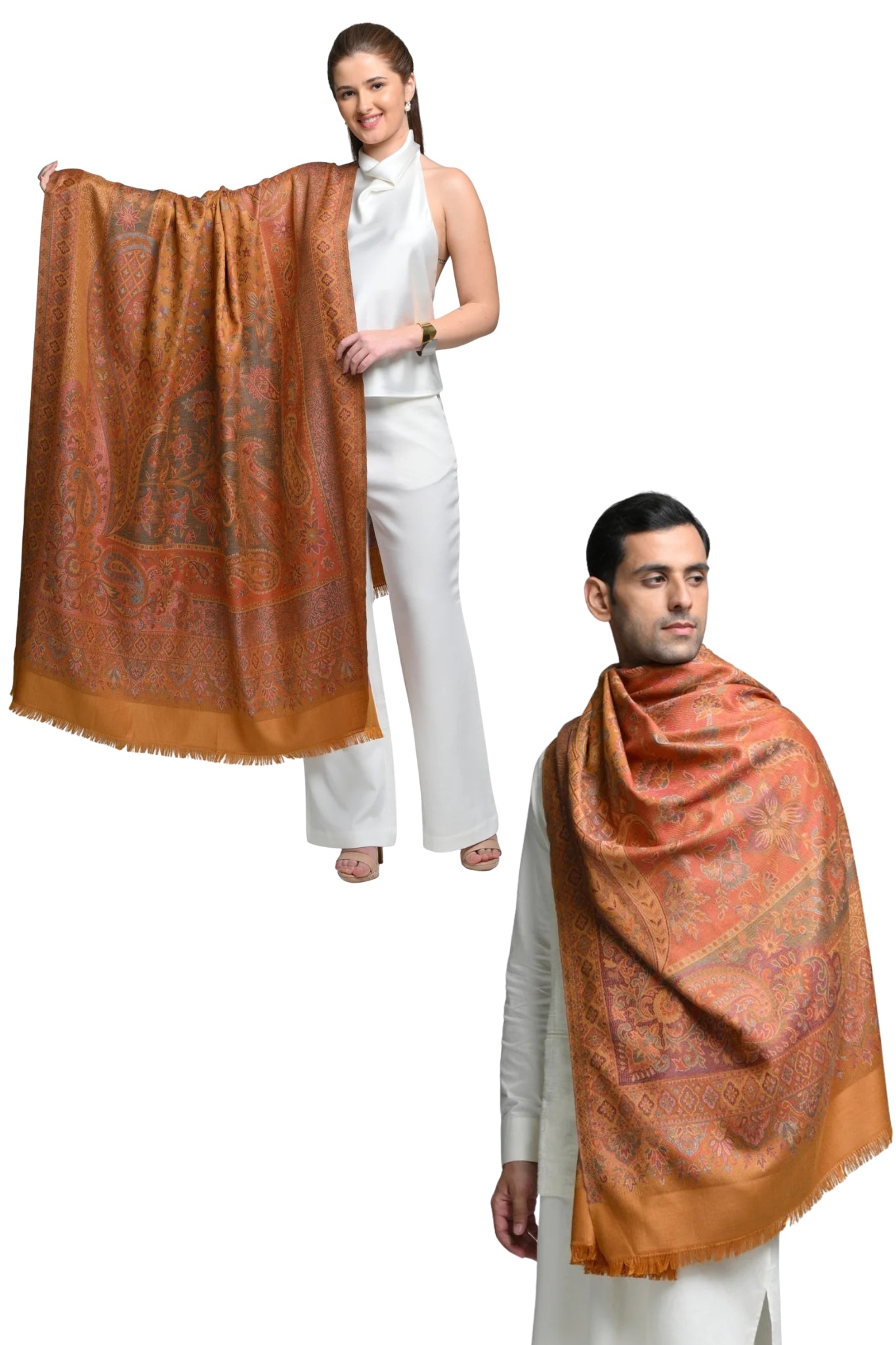 Taroob Gift Set of Unisex Jamawar Shawl for Him or Her