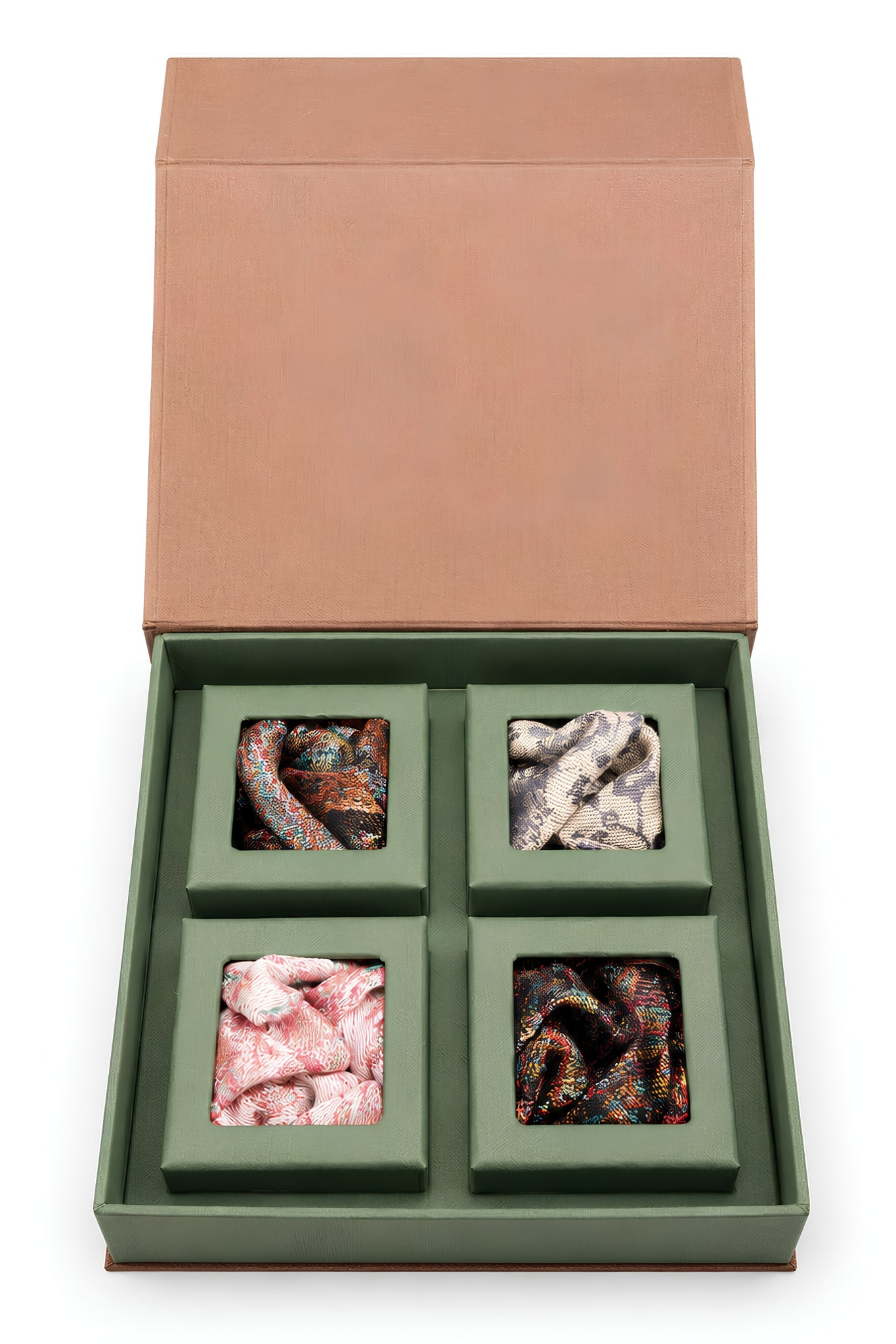 Luxury Jamawar Pocket Squares Box of 4 Taroob