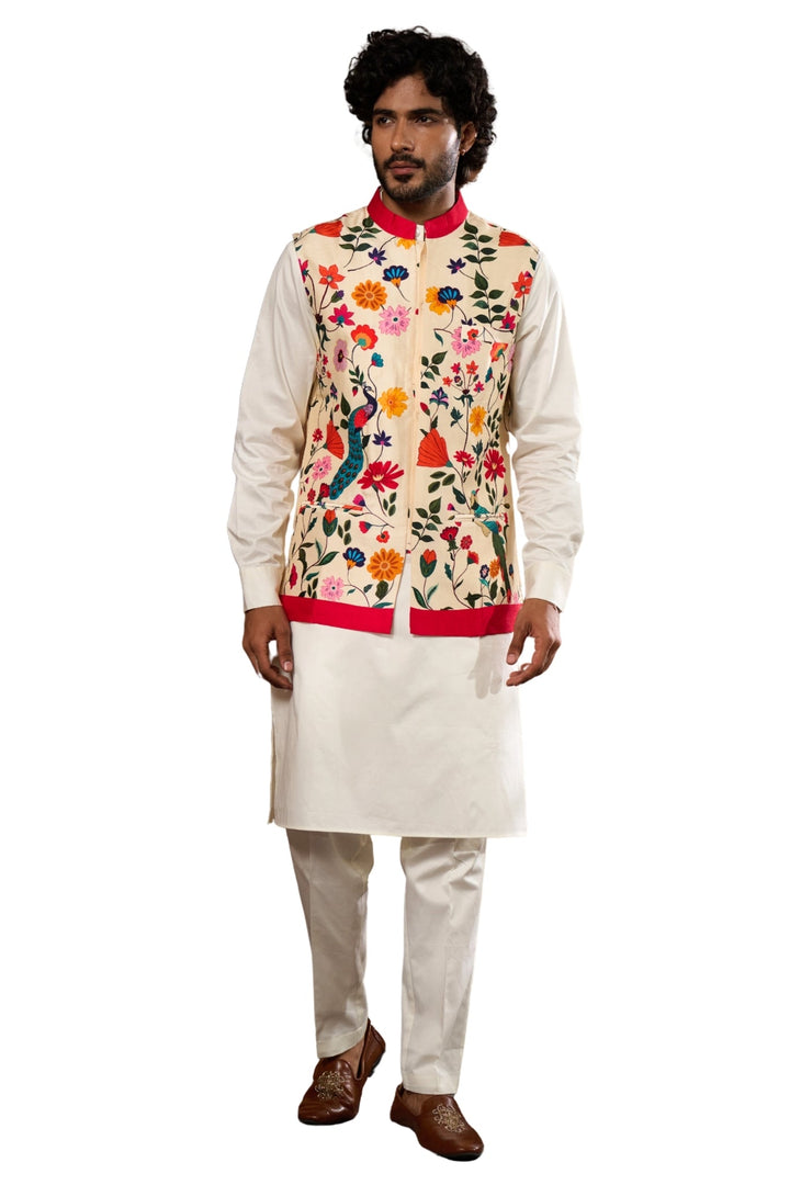 Taroob Bageecha Printed Nehru Jacket
