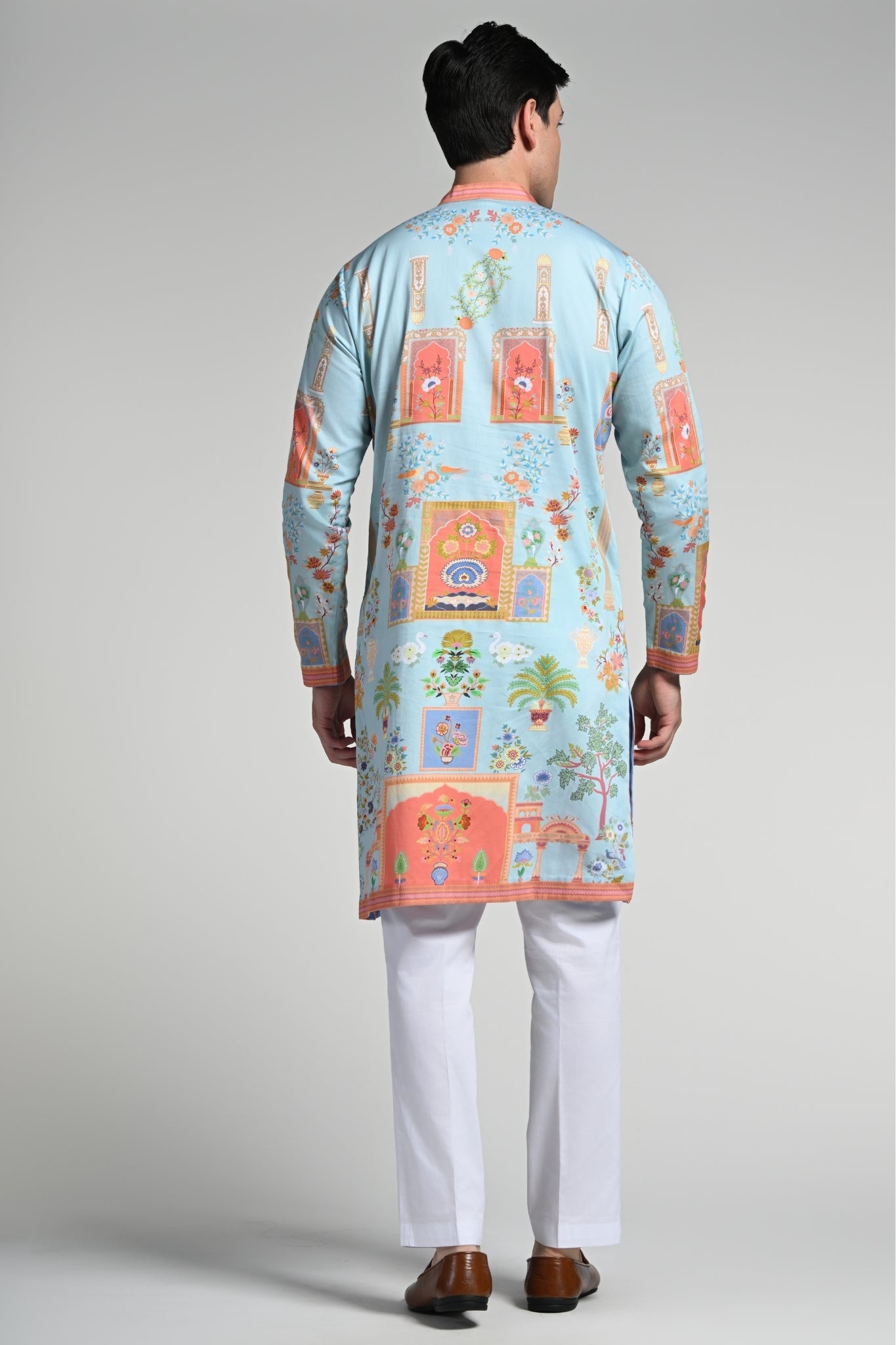 Taroob Printed Raj Mahal Kurta Pajama Set