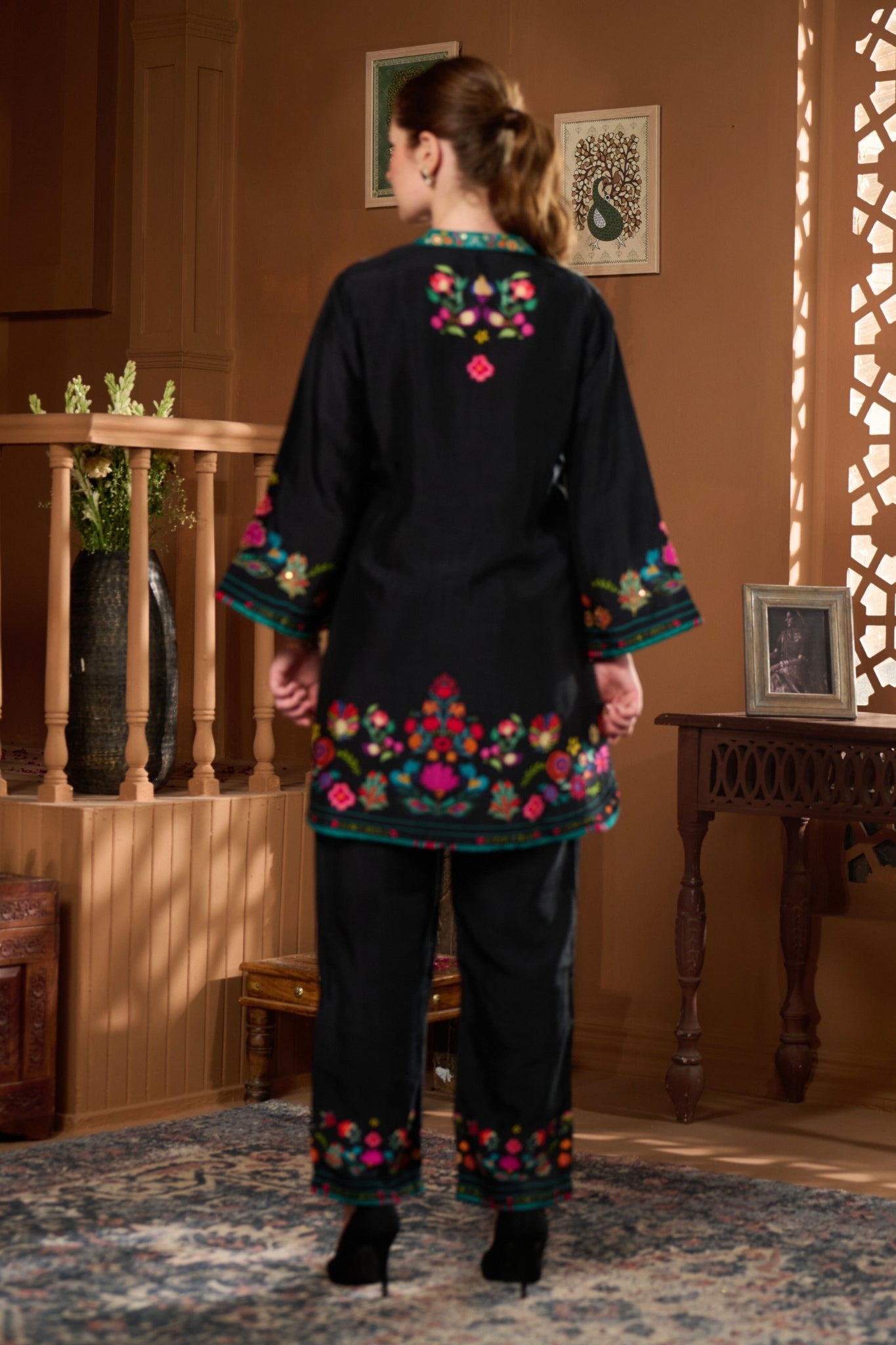 Taroob Dancing Feathers Embroidered Co-ord Set