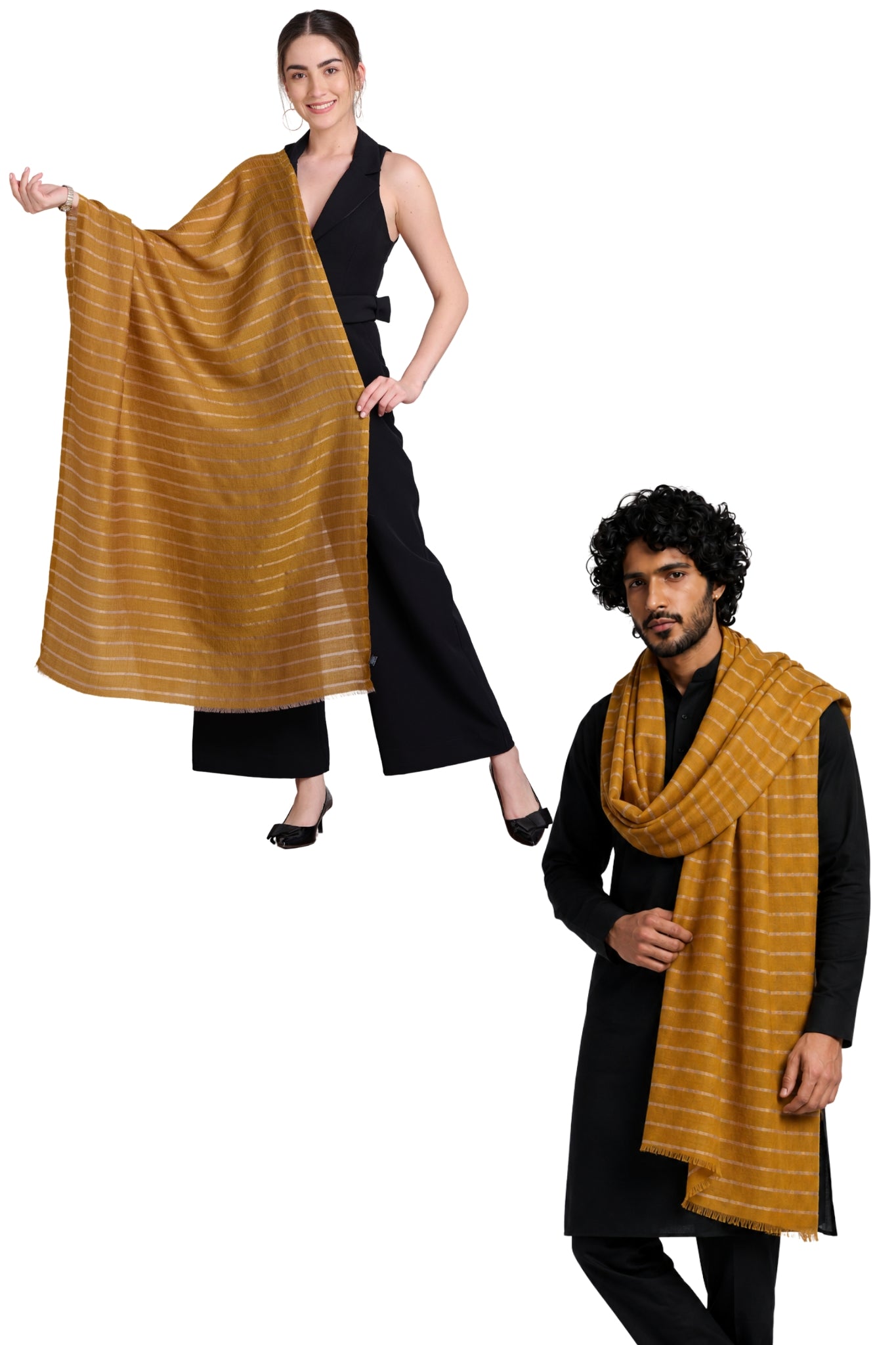 Taroob Gift Set of Unisex Wool Zari Stole for Him or Her