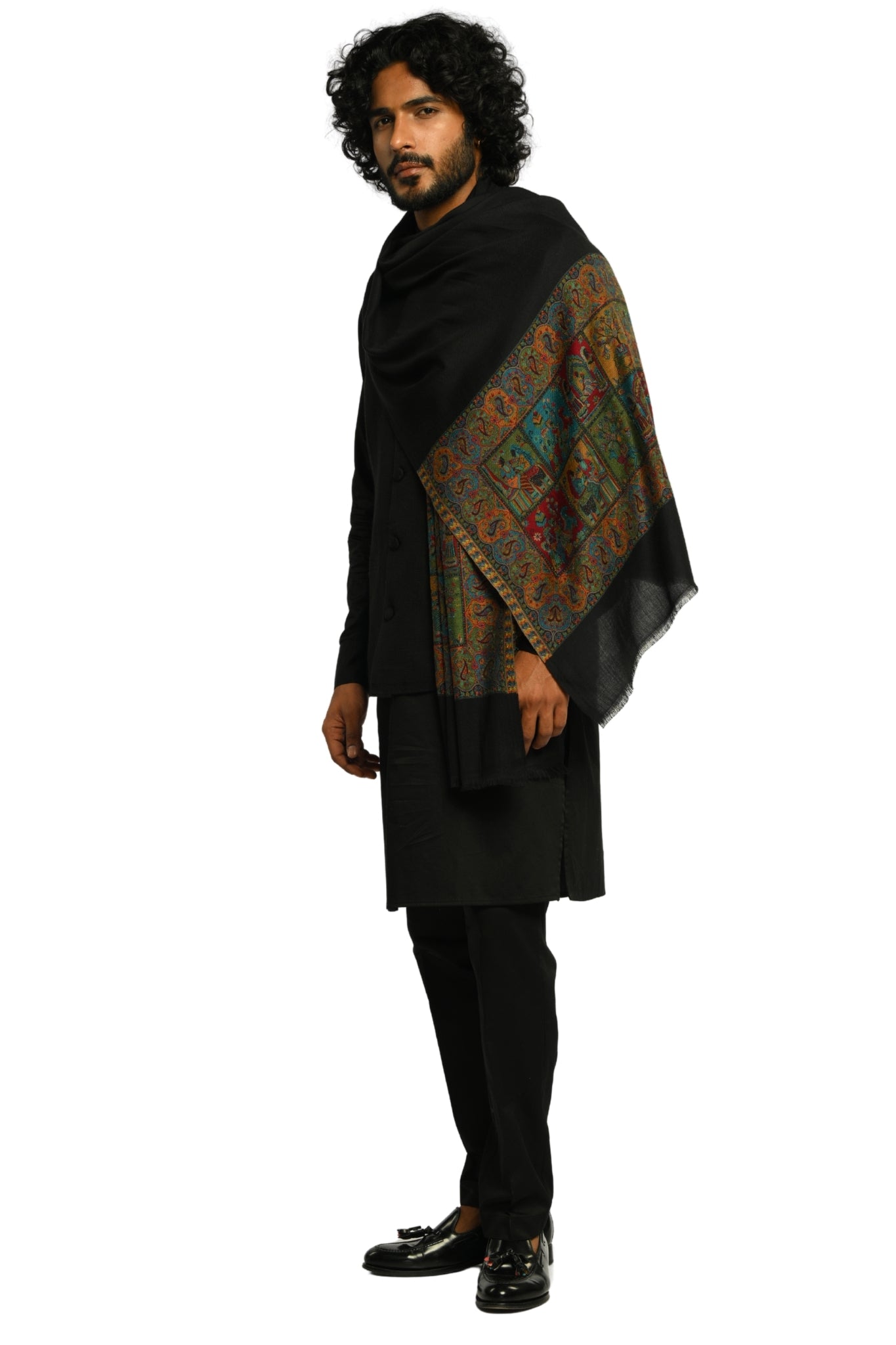 Taroob Darbar Kaani Border Silk Stole