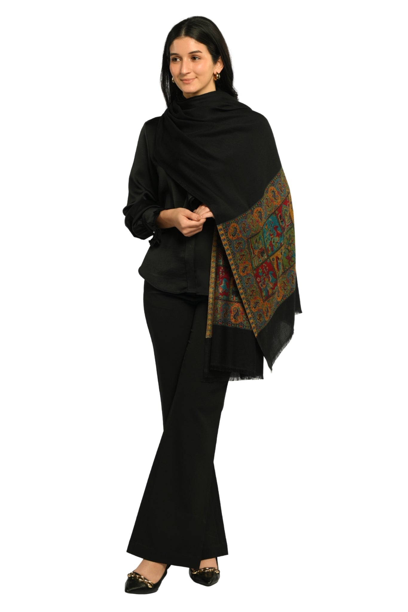 Taroob Darbar Kaani Border Silk Stole
