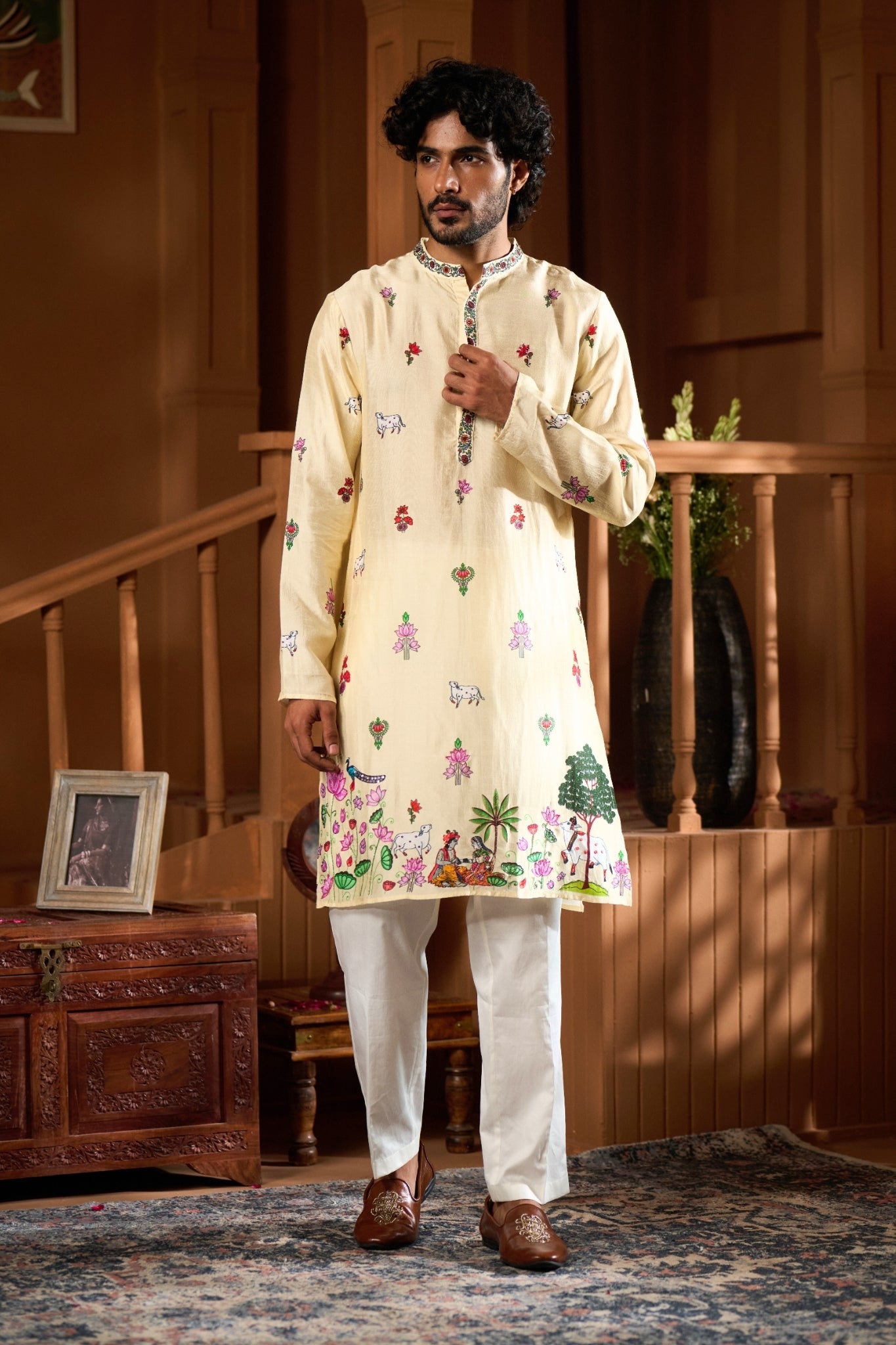 Taroob Shreenath Leela Embroidered Kurta Pajama Set