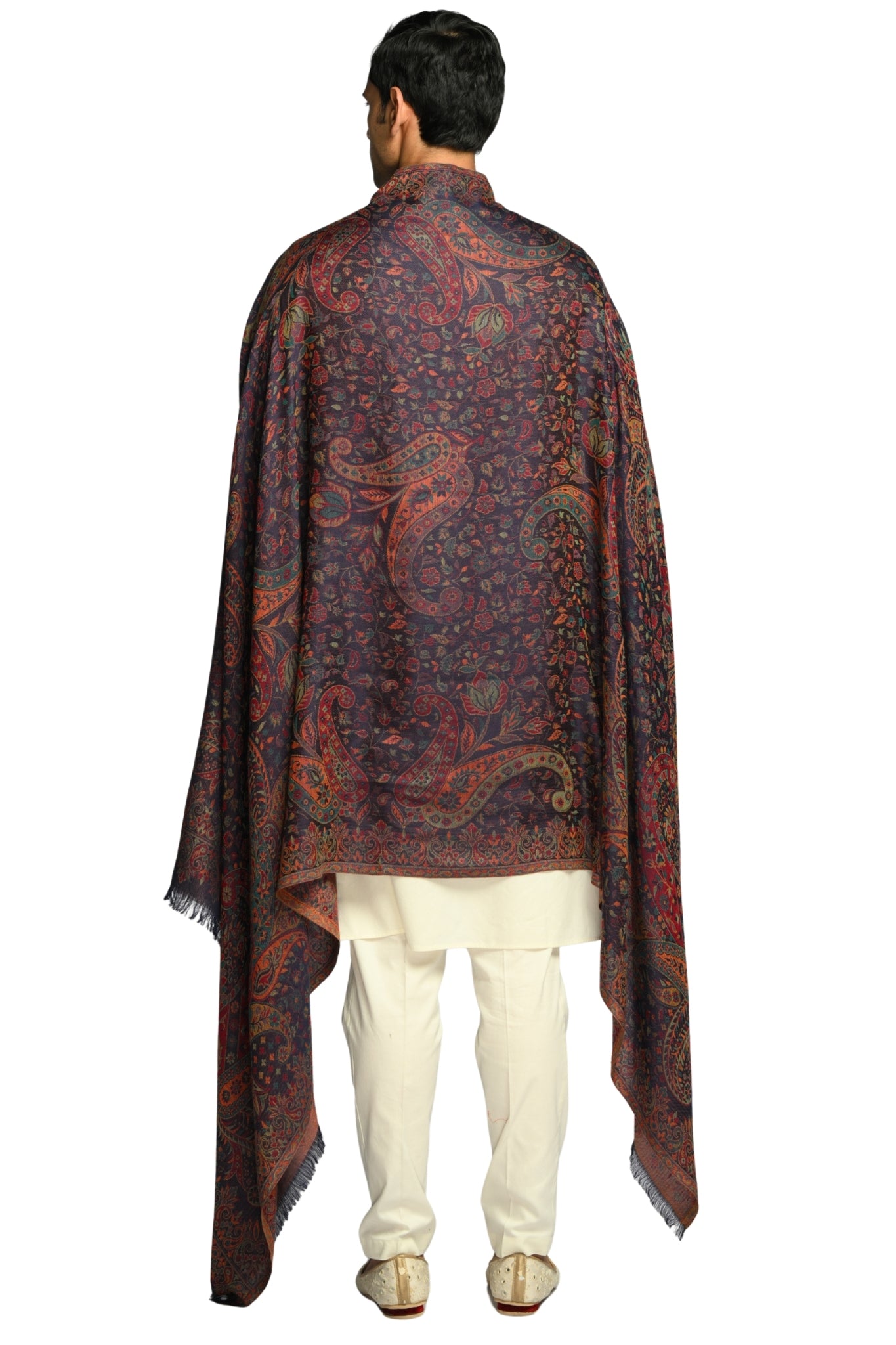 Taroob Vintage Paisley Kashmiri Silk Jamawar Shawl