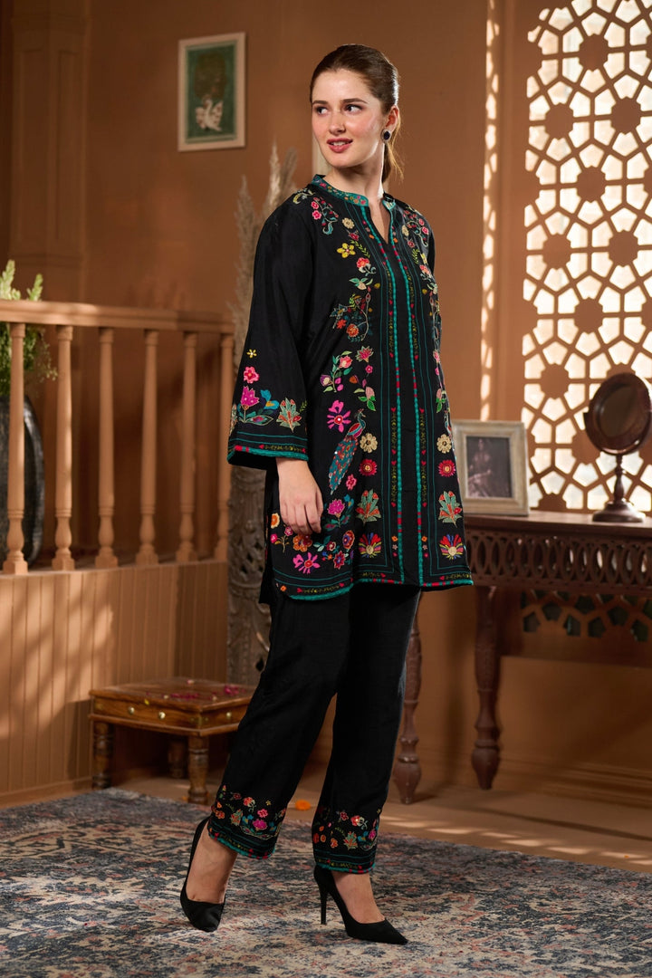 Taroob Dancing Feathers Embroidered Co-ord Set