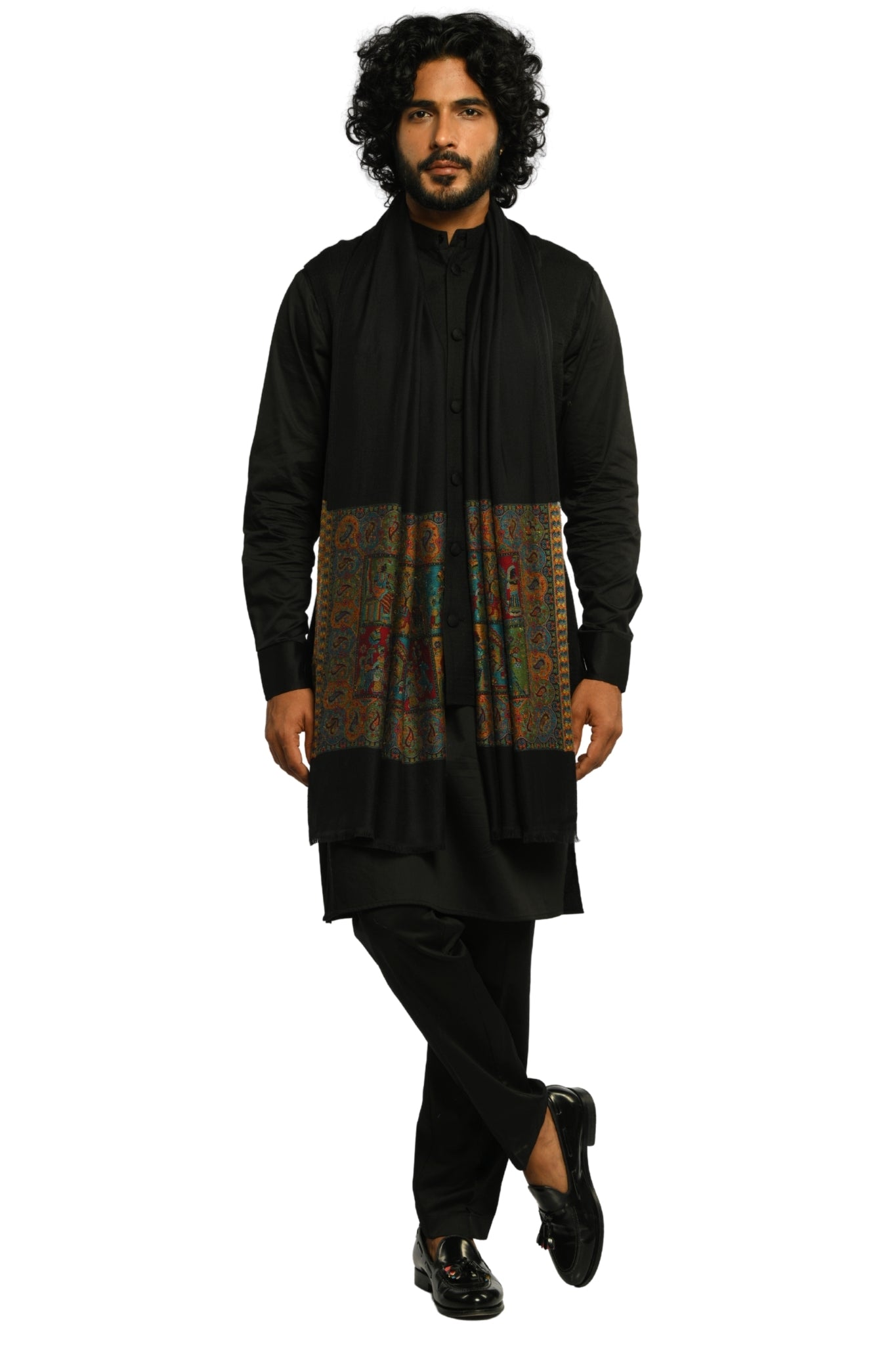 Taroob Darbar Kaani Border Silk Stole