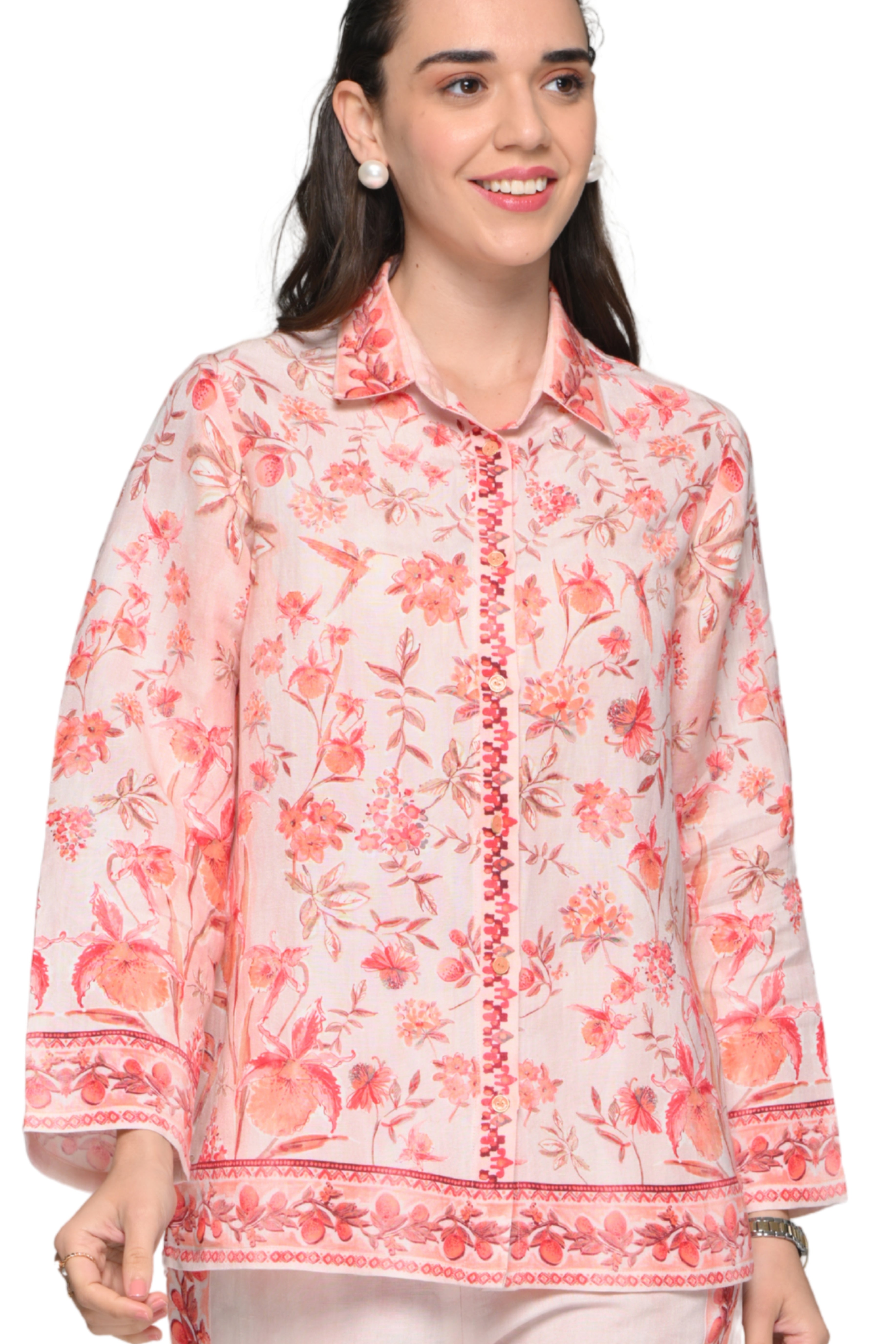 Taroob Mono-tone Garden Rhapsody Linen Co-ord Set