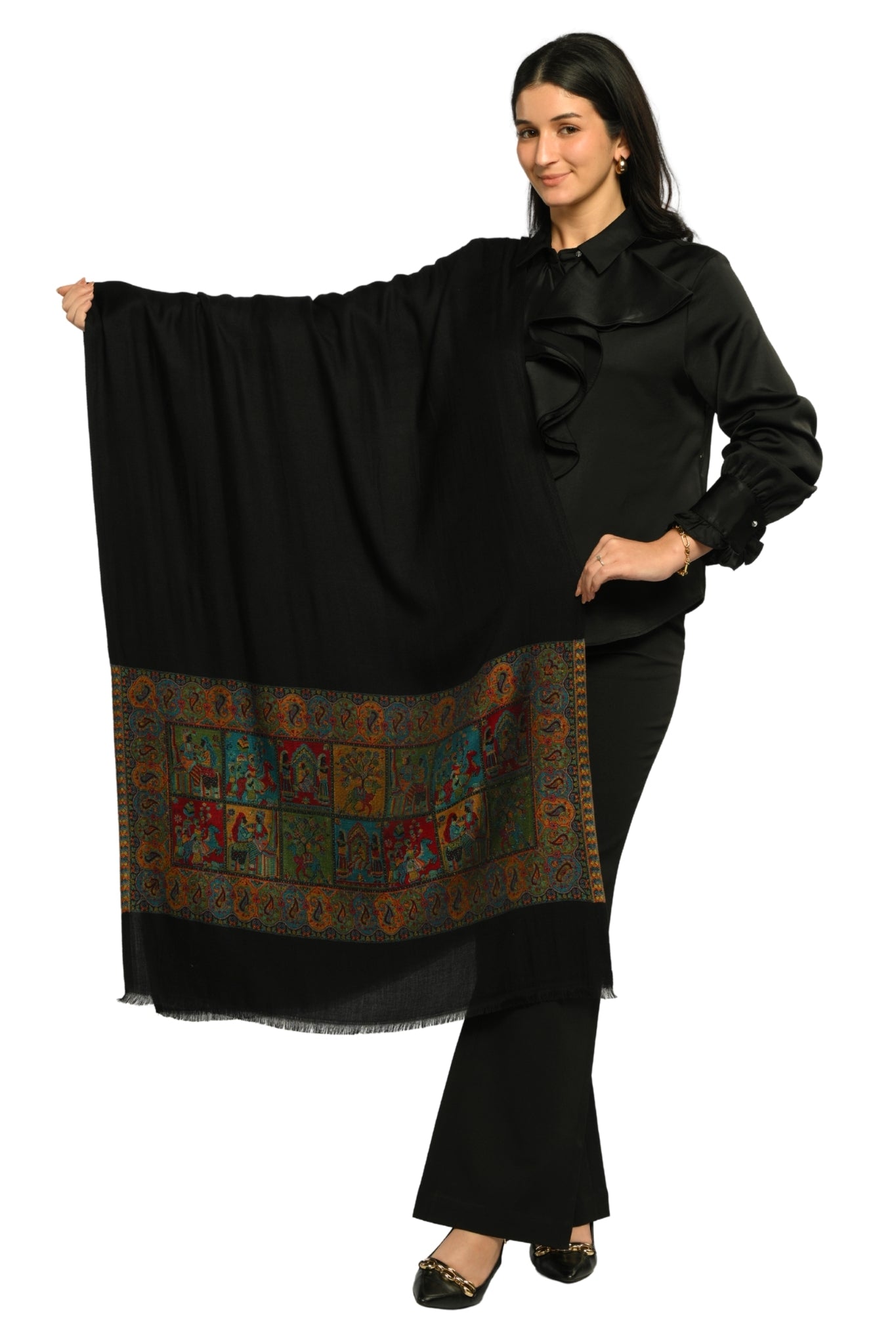 Taroob Darbar Kaani Border Silk Stole