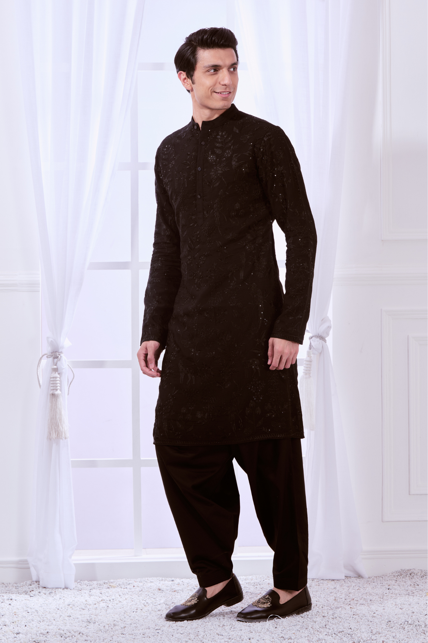 Taroob Safari Chikenkari Kurta Pajama Set