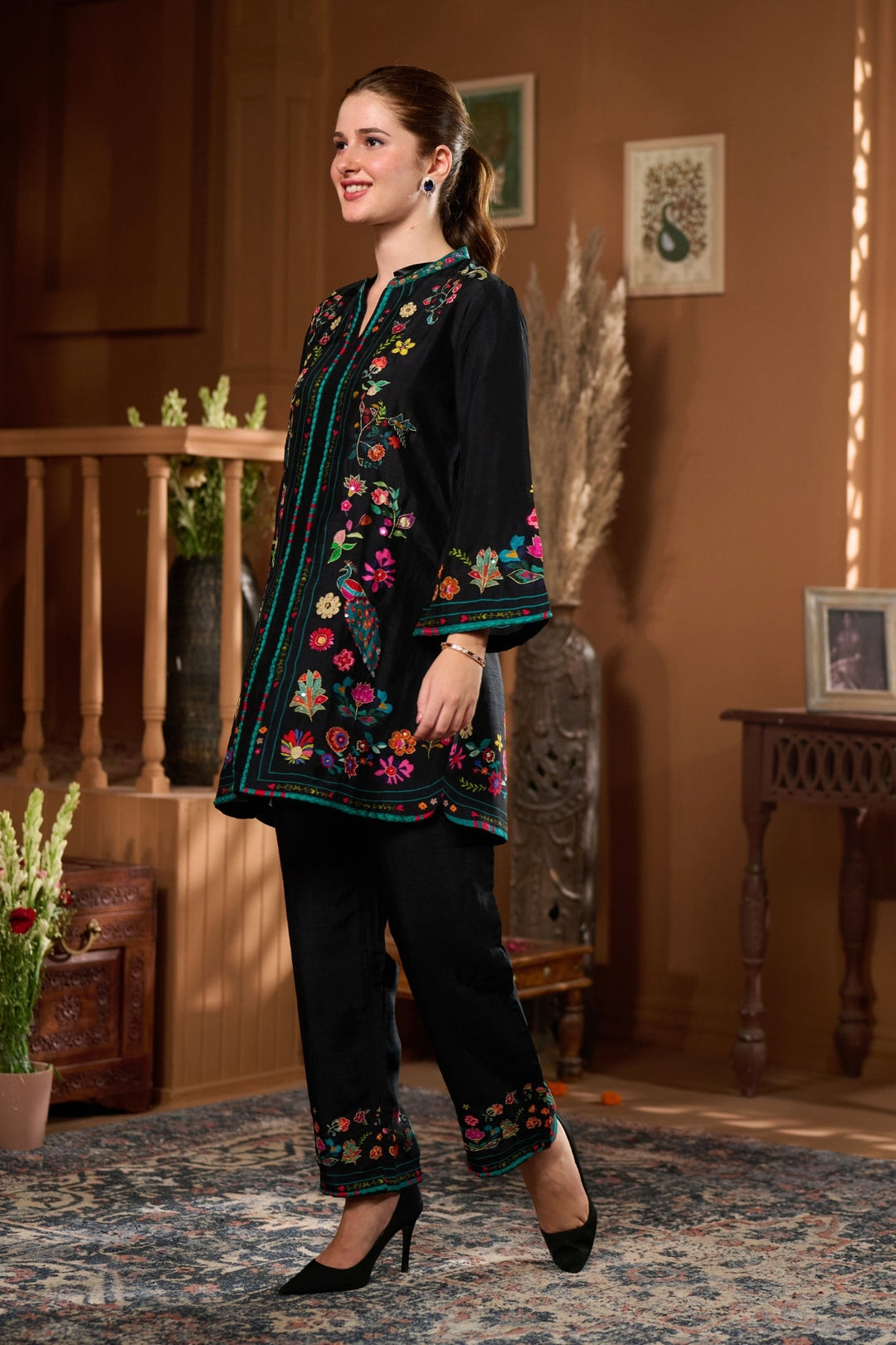 Taroob Dancing Feathers Embroidered Co-ord Set