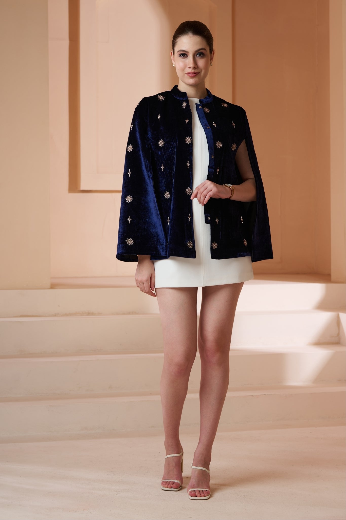 Taroob Regal Hand Embellished Velvet Cape