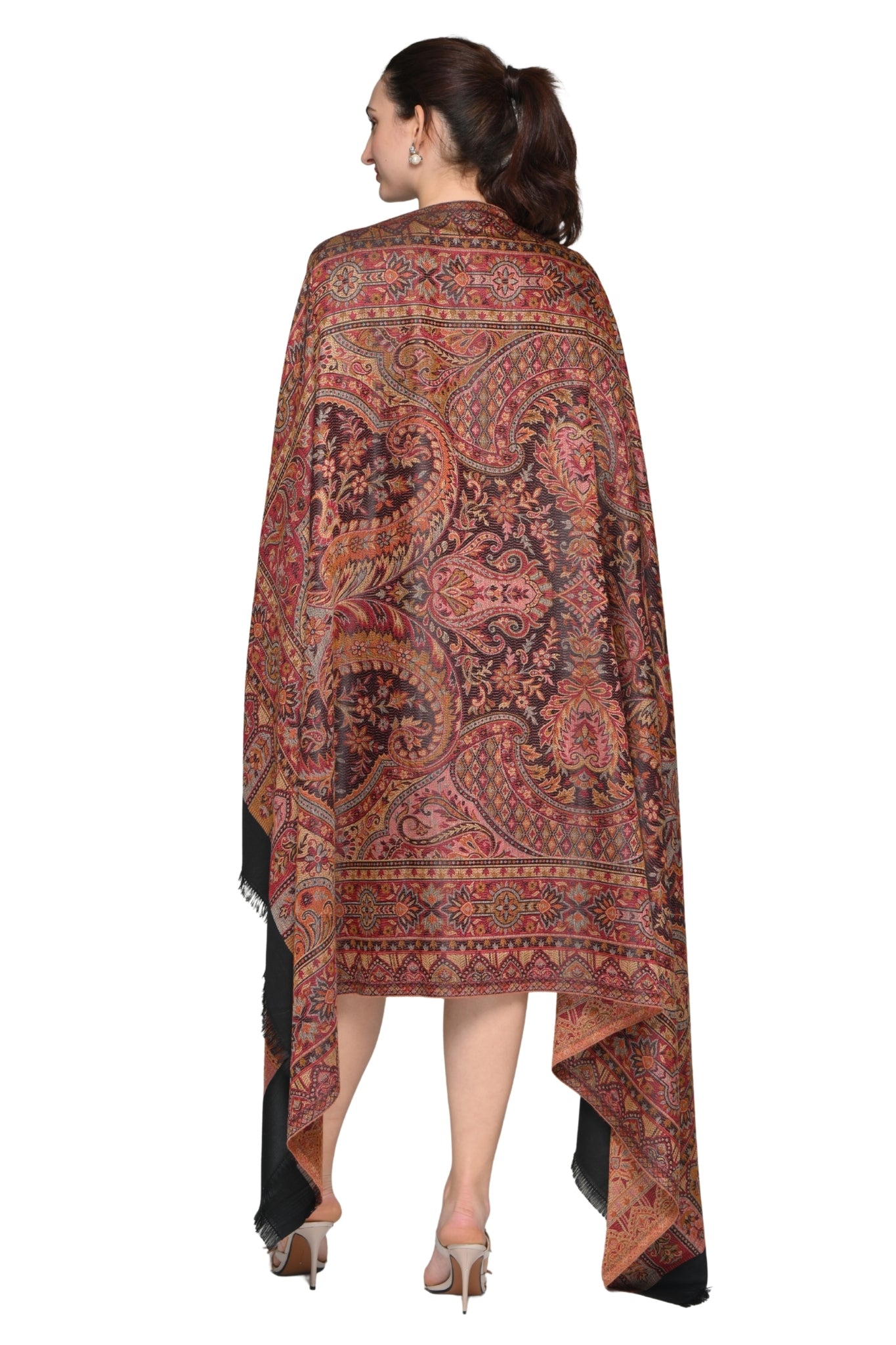 Taroob Faux Pashmina Antique Jamawar Shawl