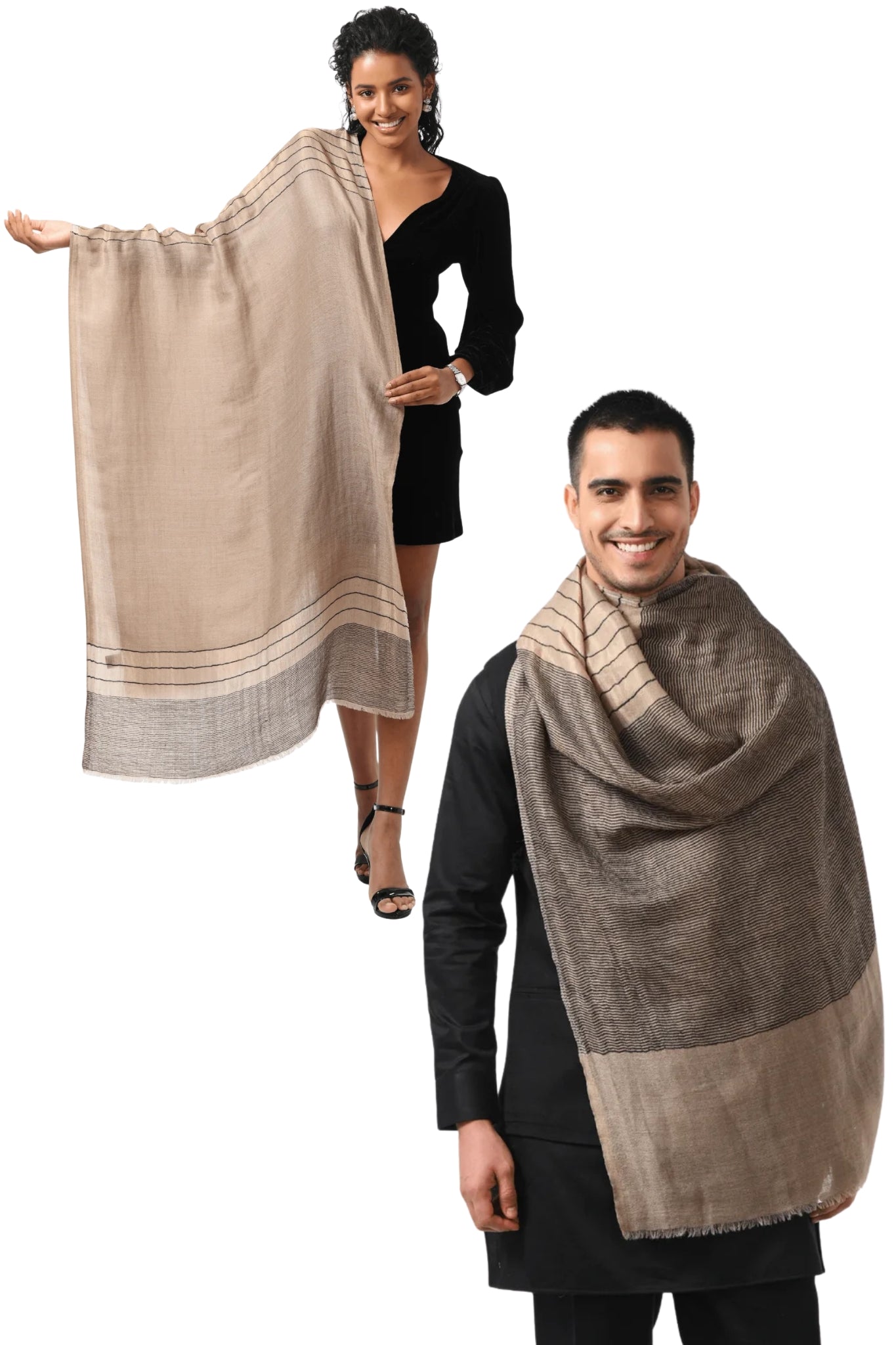 Taroob Gift Set of Unisex Wool Zari Stole for Him or Her