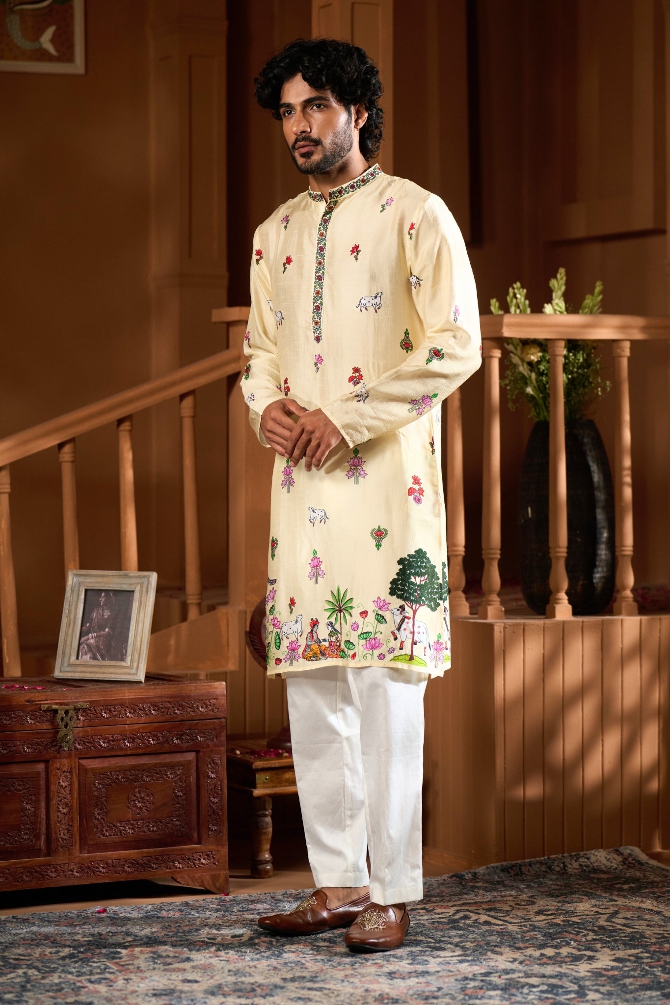 Taroob Shreenath Leela Embroidered Kurta Pajama Set