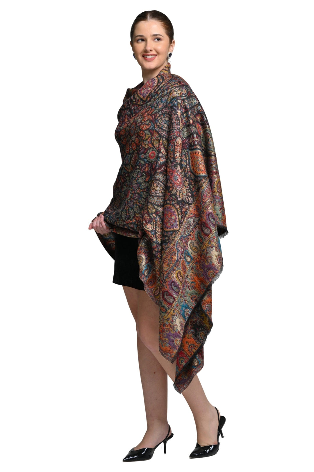 Taroob Regal Kashmiri Resham Reversible Shawl