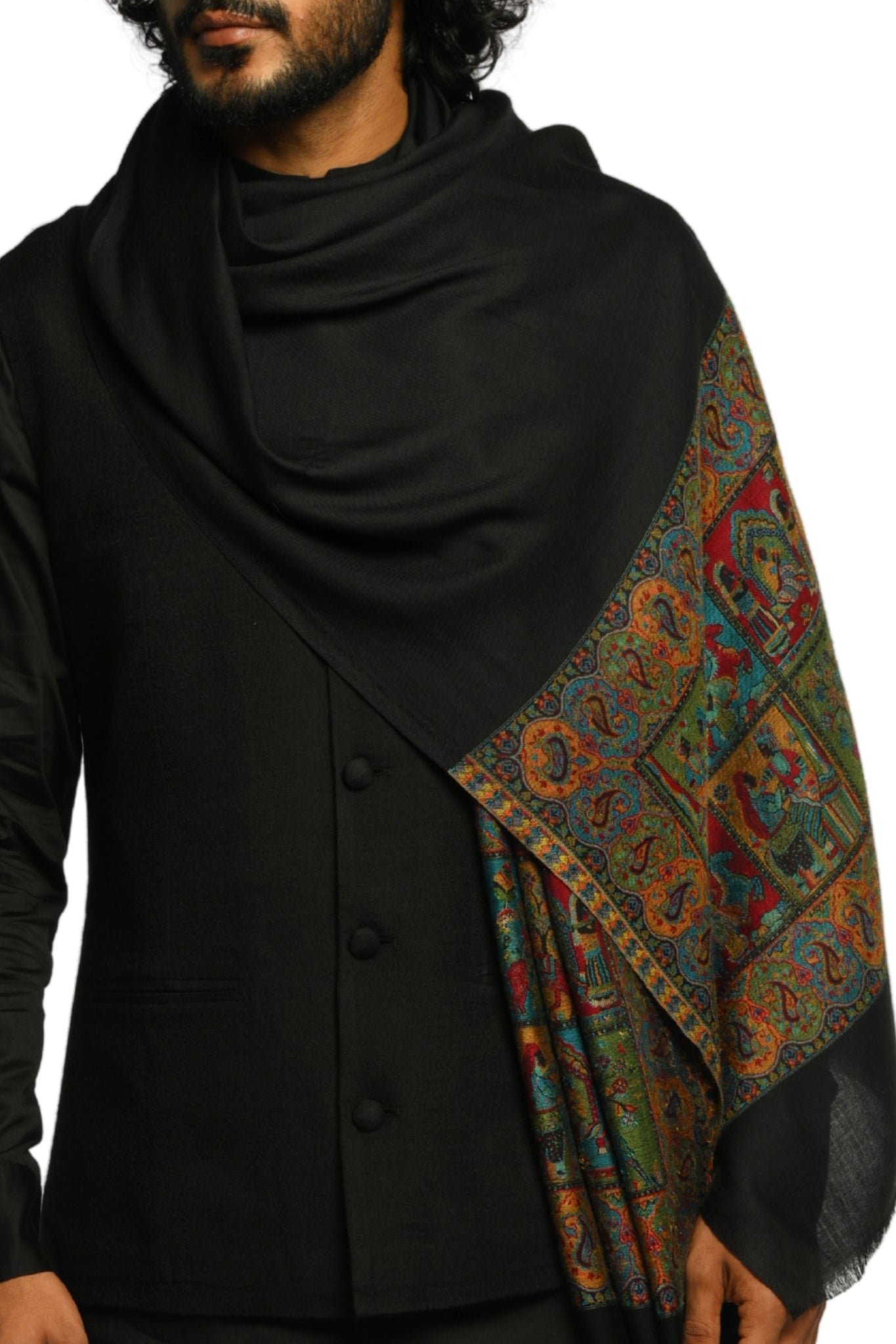 Taroob Darbar Kaani Border Silk Stole