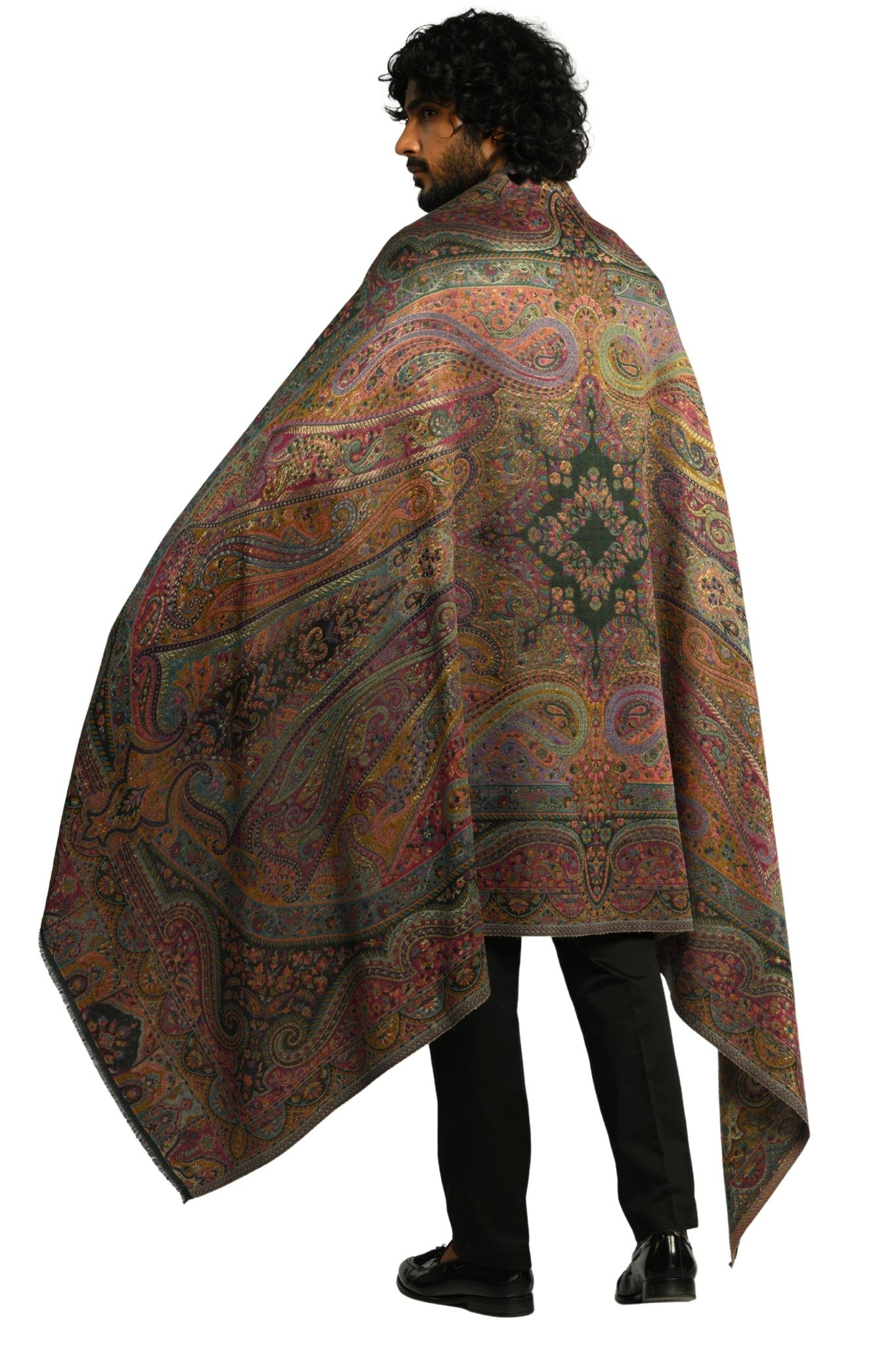 Taroob Vintage Paisley Resham Shawl