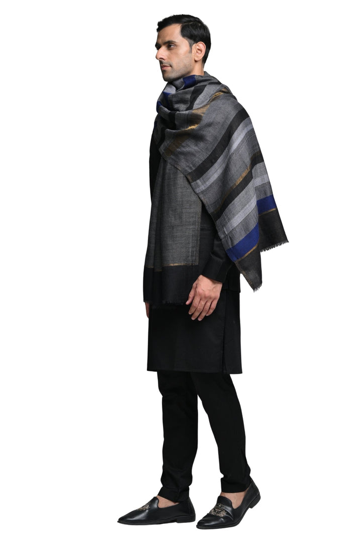 Taroob Handwoven look Fine Wool Zari Stole