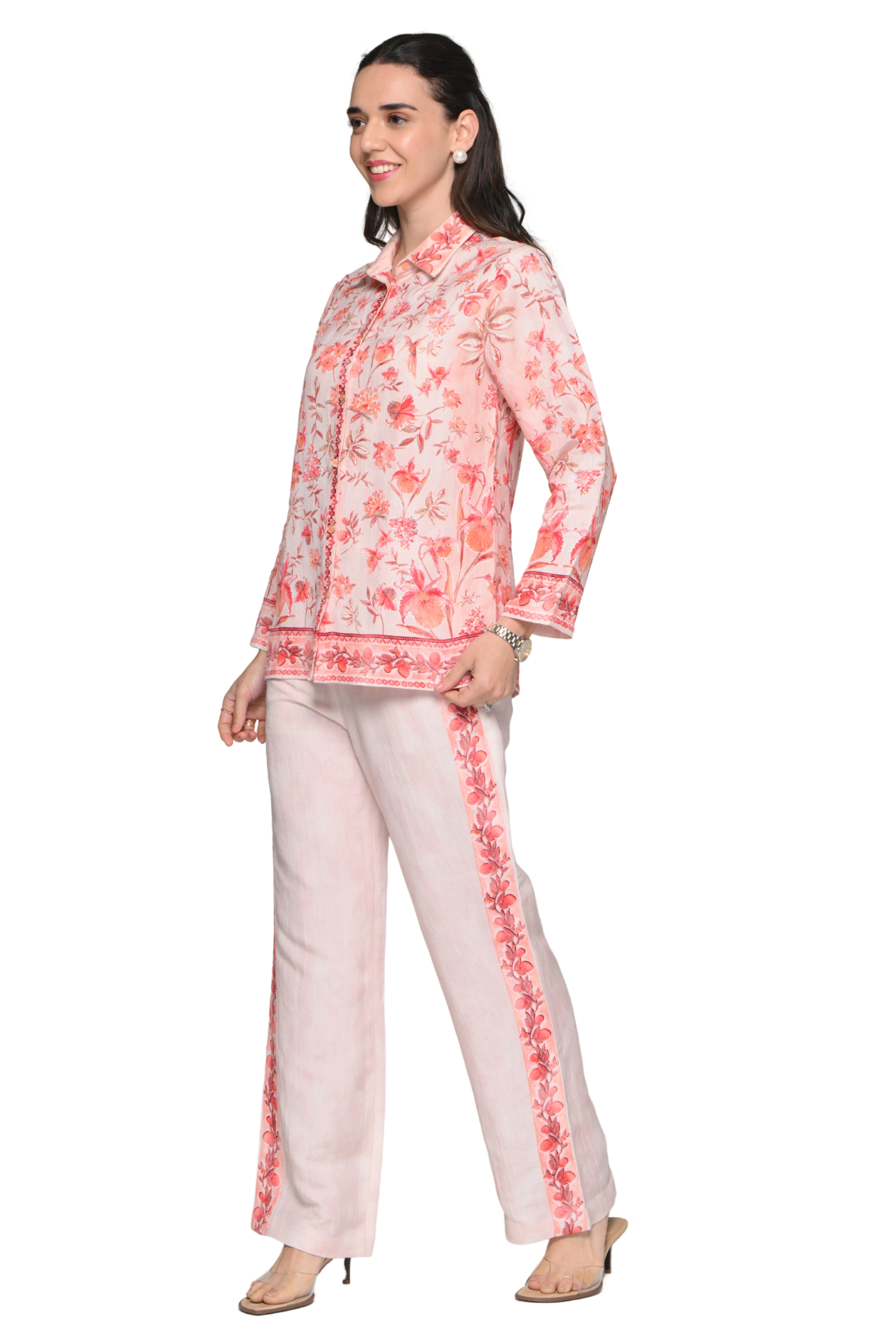 Taroob Mono-tone Garden Rhapsody Linen Co-ord Set
