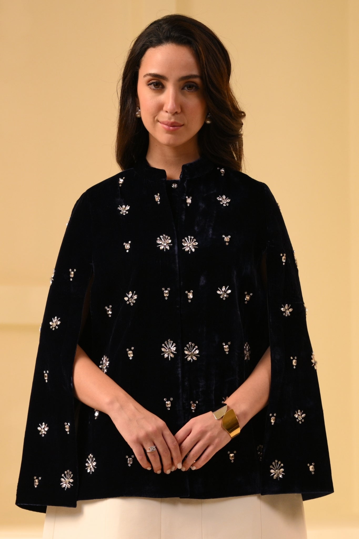 Taroob Crystal Velvet Cape