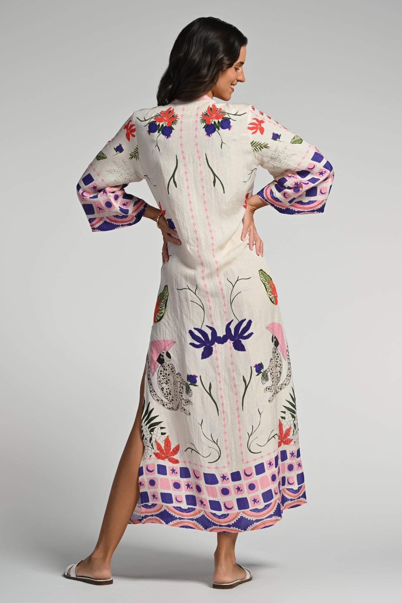 Taroob Monkey Pop Linen Maxi Dress