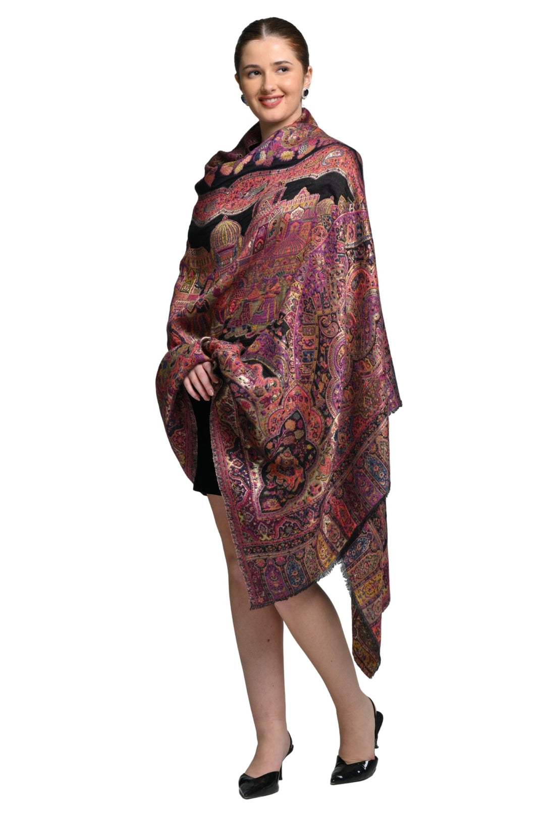 Taroob Mughal Baraat Resham Reversibale Shawl