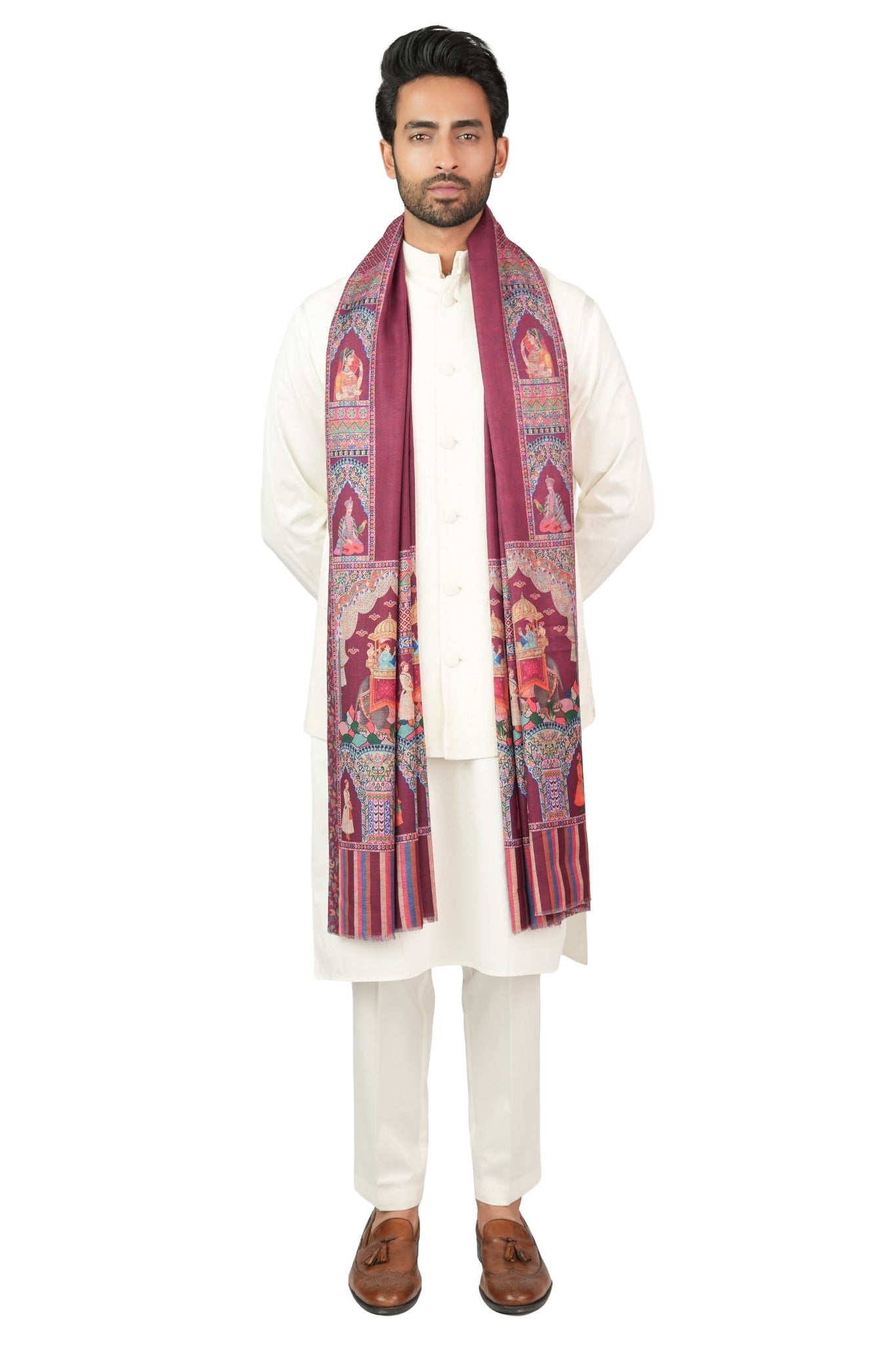 Taroob Reverisble Printed Mughal Stole