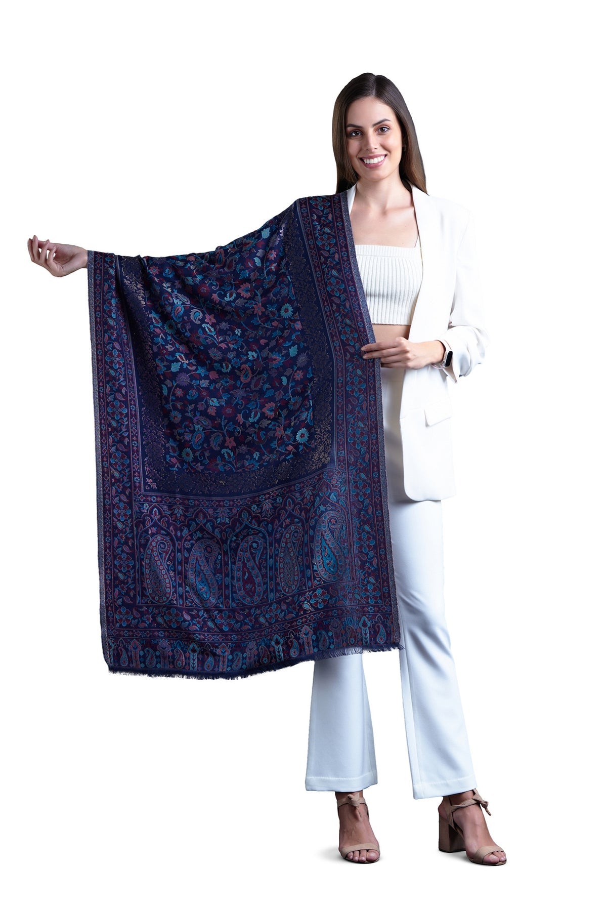 Taroob Gift Set of Silk Modal Kaani Stole for Him or Her ( Unisex Stole )