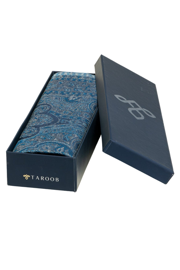 Taroob Gift Set of Unisex Denim Silk Jamawar Stole for Him or Her